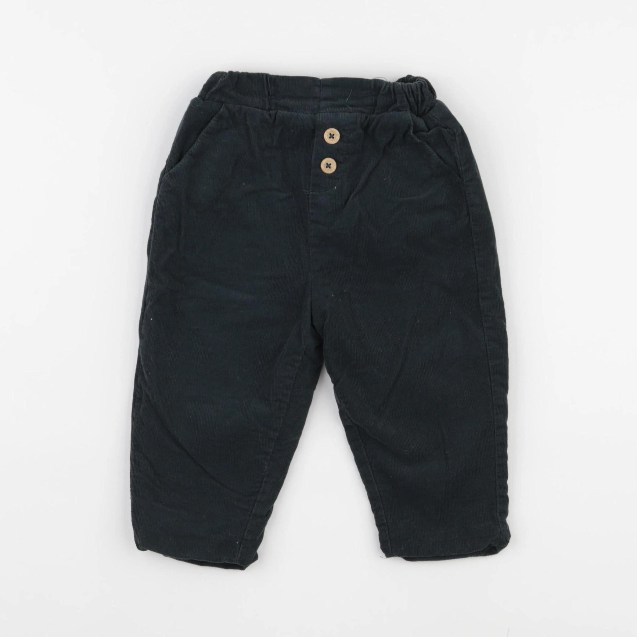 Vertbaudet - pantalon doublé vert - 9 mois