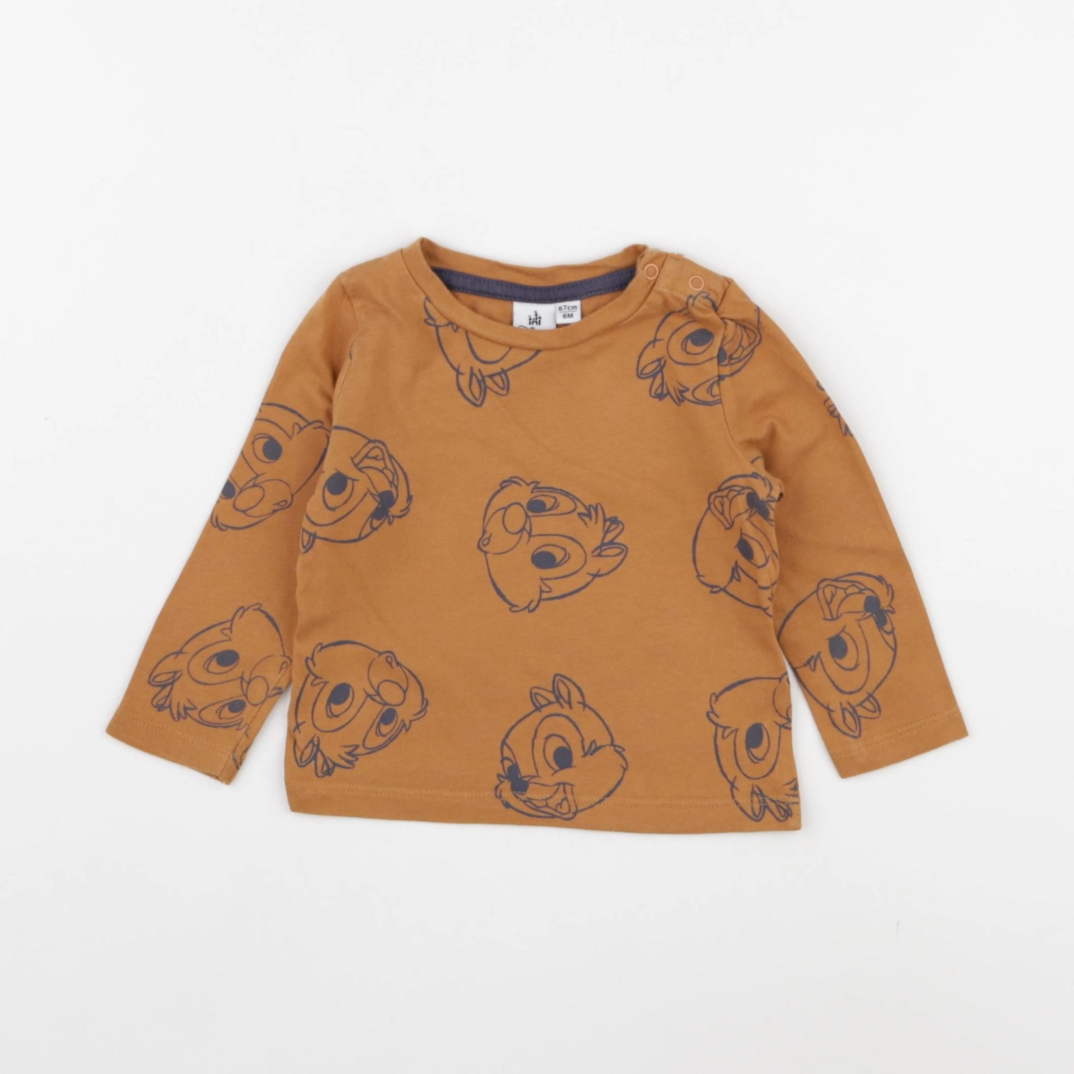 Vertbaudet - tee-shirt marron - 6 mois