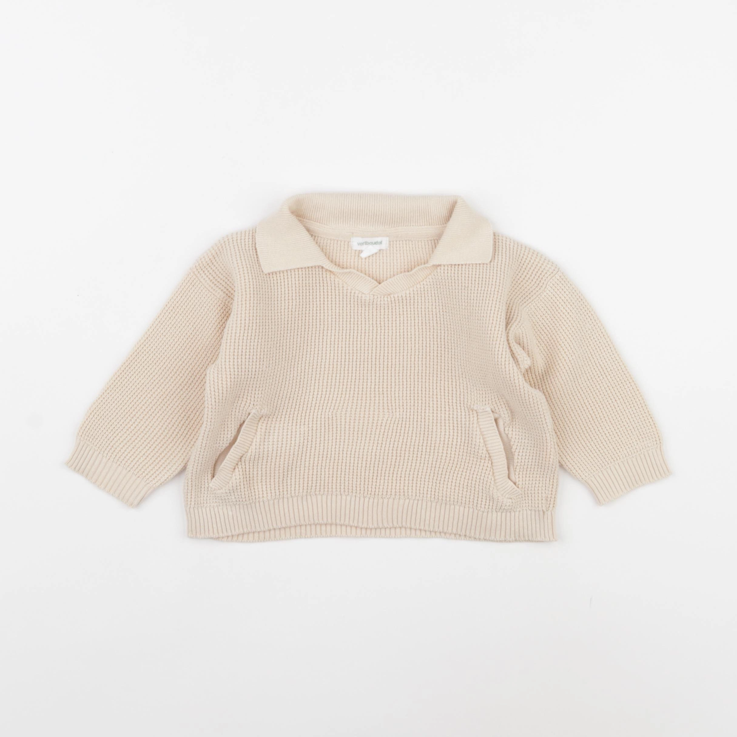 Vertbaudet - polo beige - 9 mois