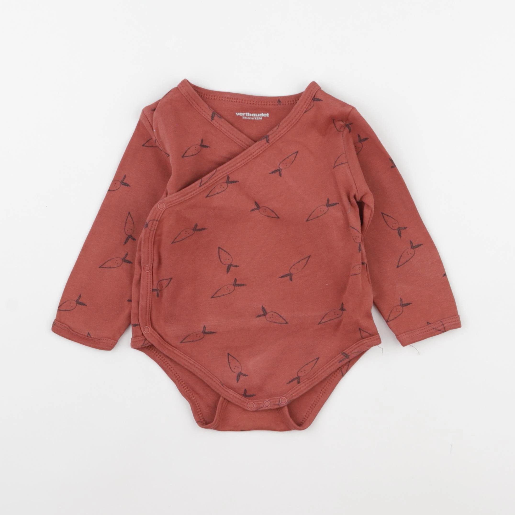 Vertbaudet - body rouge - 12 mois