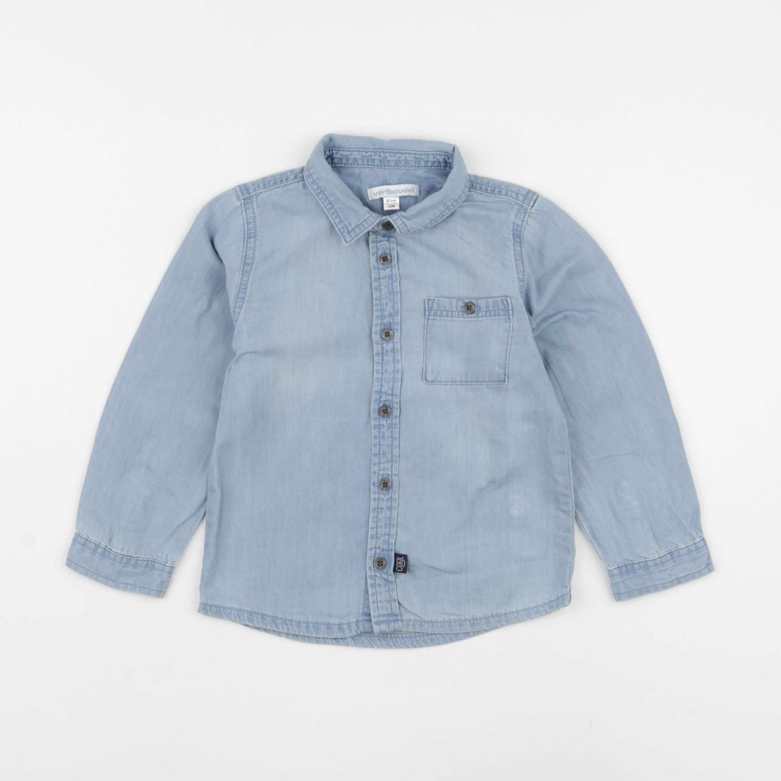 Vertbaudet - chemise bleu - 36 mois