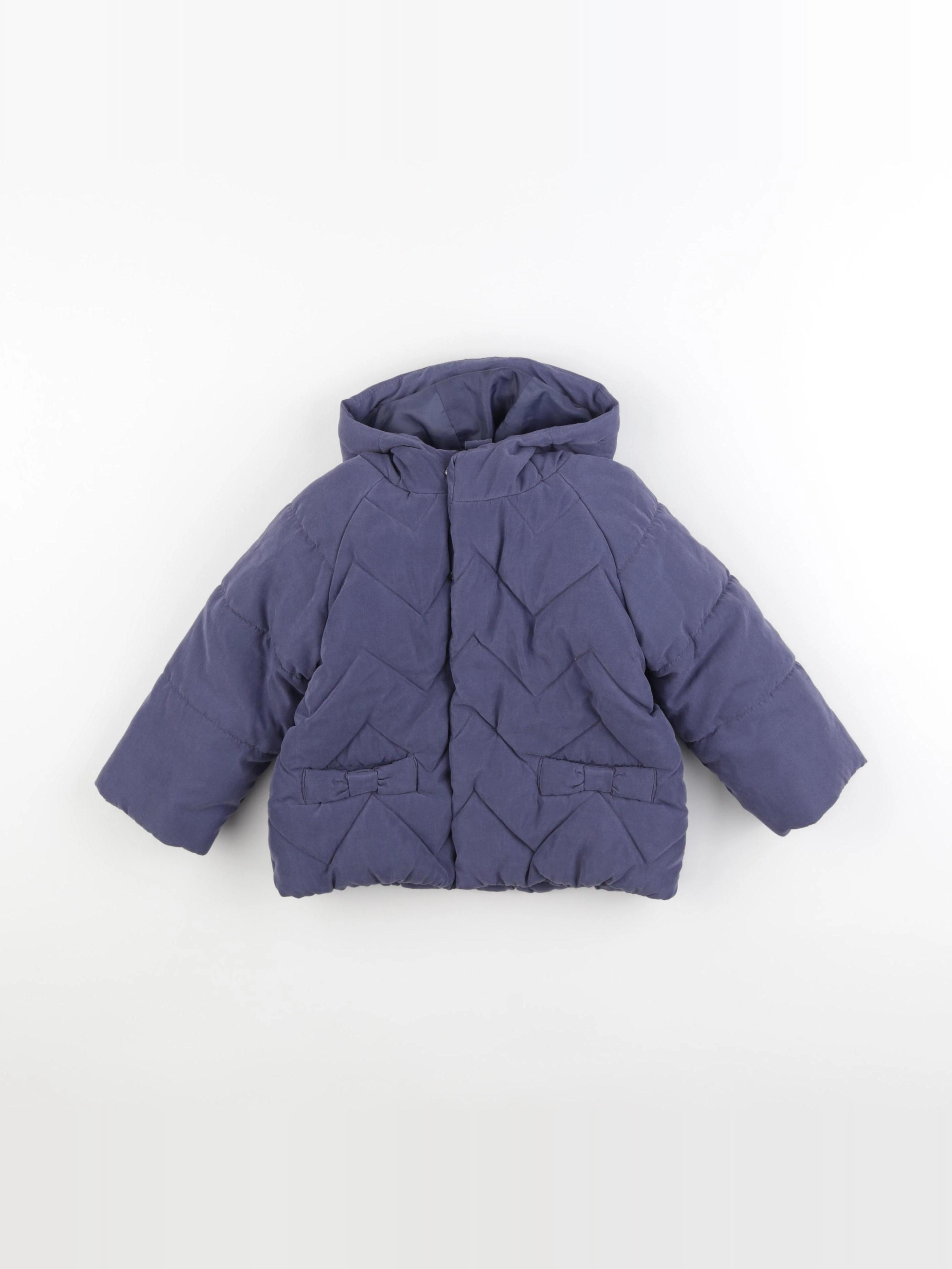 Vertbaudet - manteau doublure amovible bleu - 24 mois