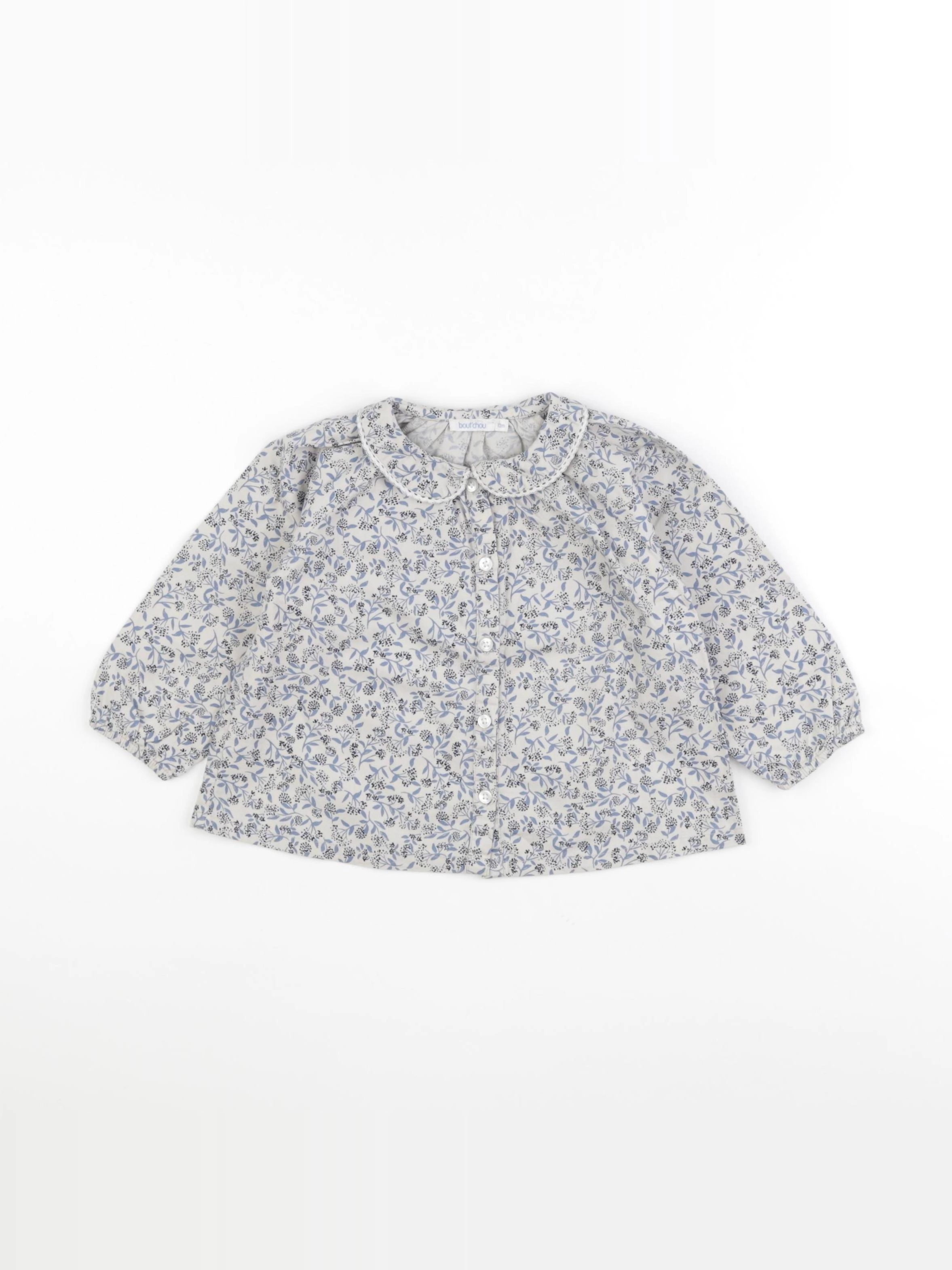 Boutchou - blouse bleu - 12 mois