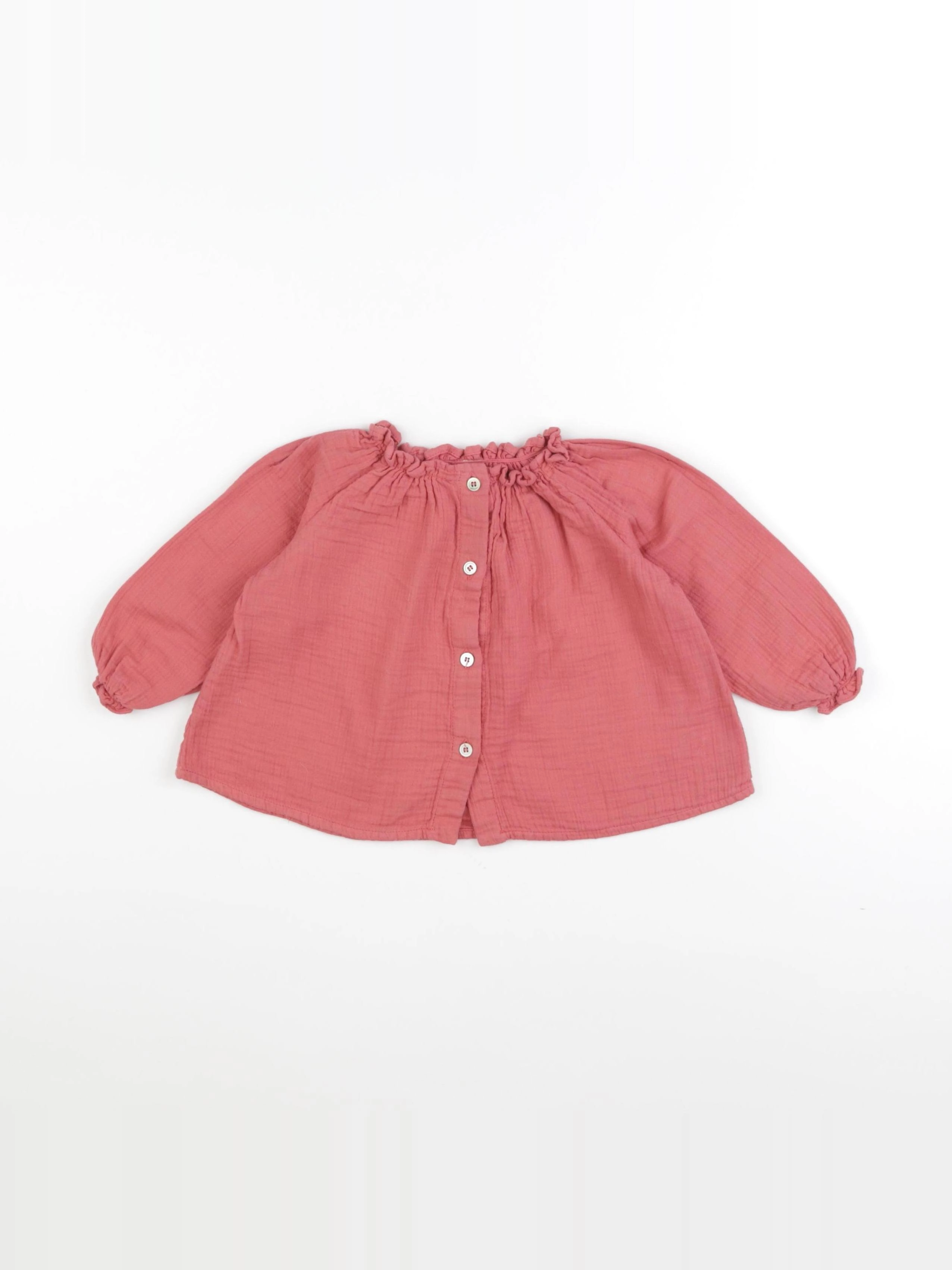 Bonton - blouse rose - 12 mois