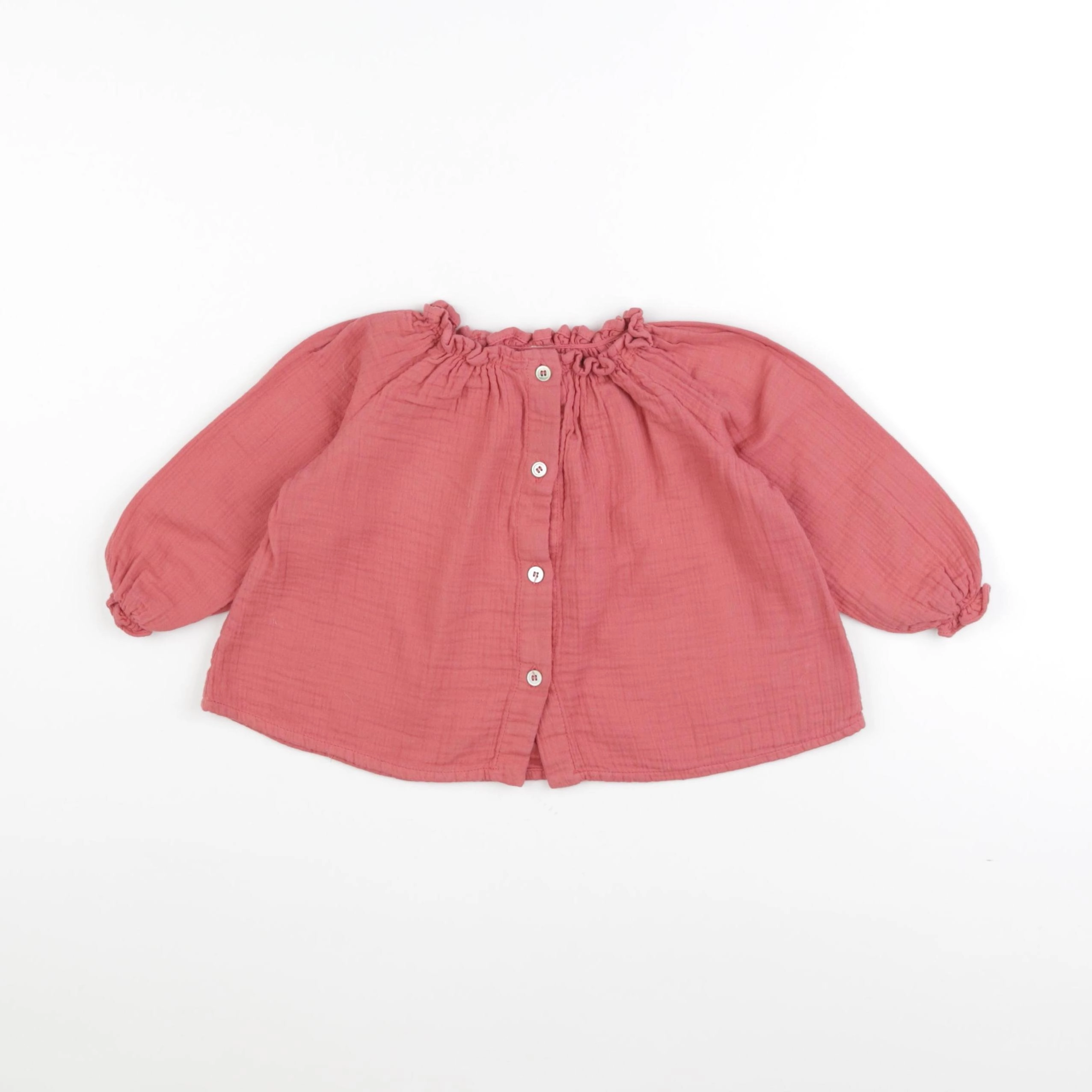 Bonton - blouse rose - 12 mois