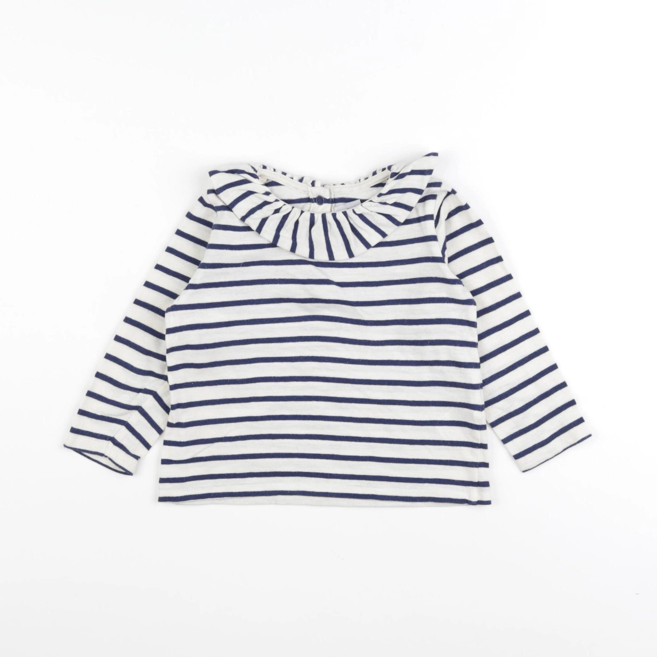 Petit Bateau - tee-shirt bleu, blanc - 24 mois
