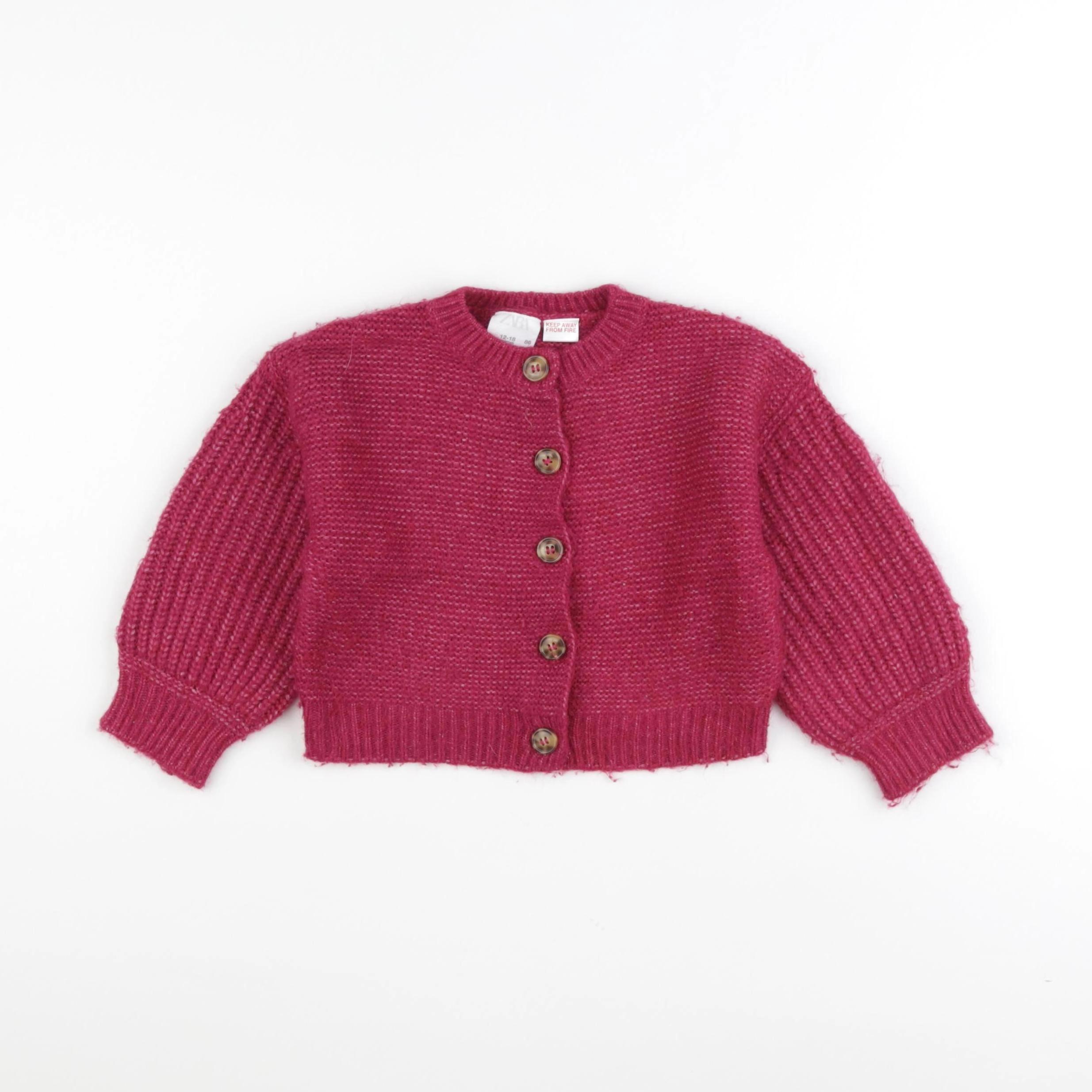 Zara - gilet rose - 12/18 mois