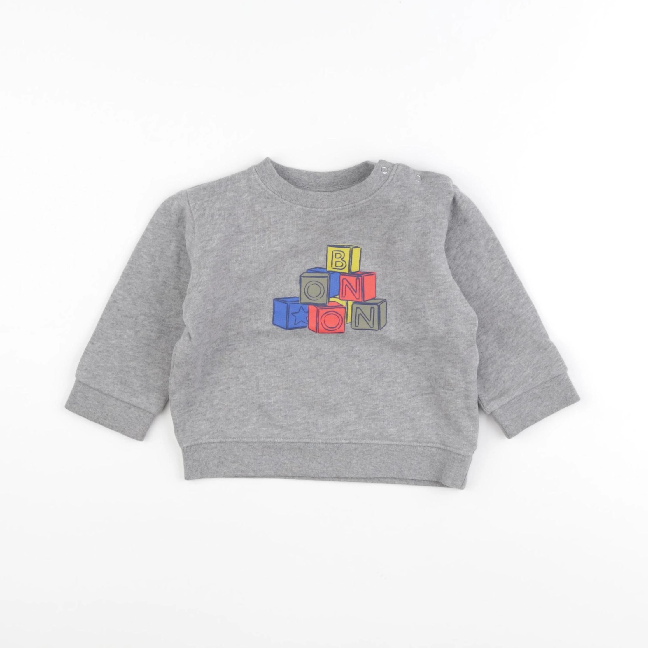 Bonton - sweat gris - 12 mois