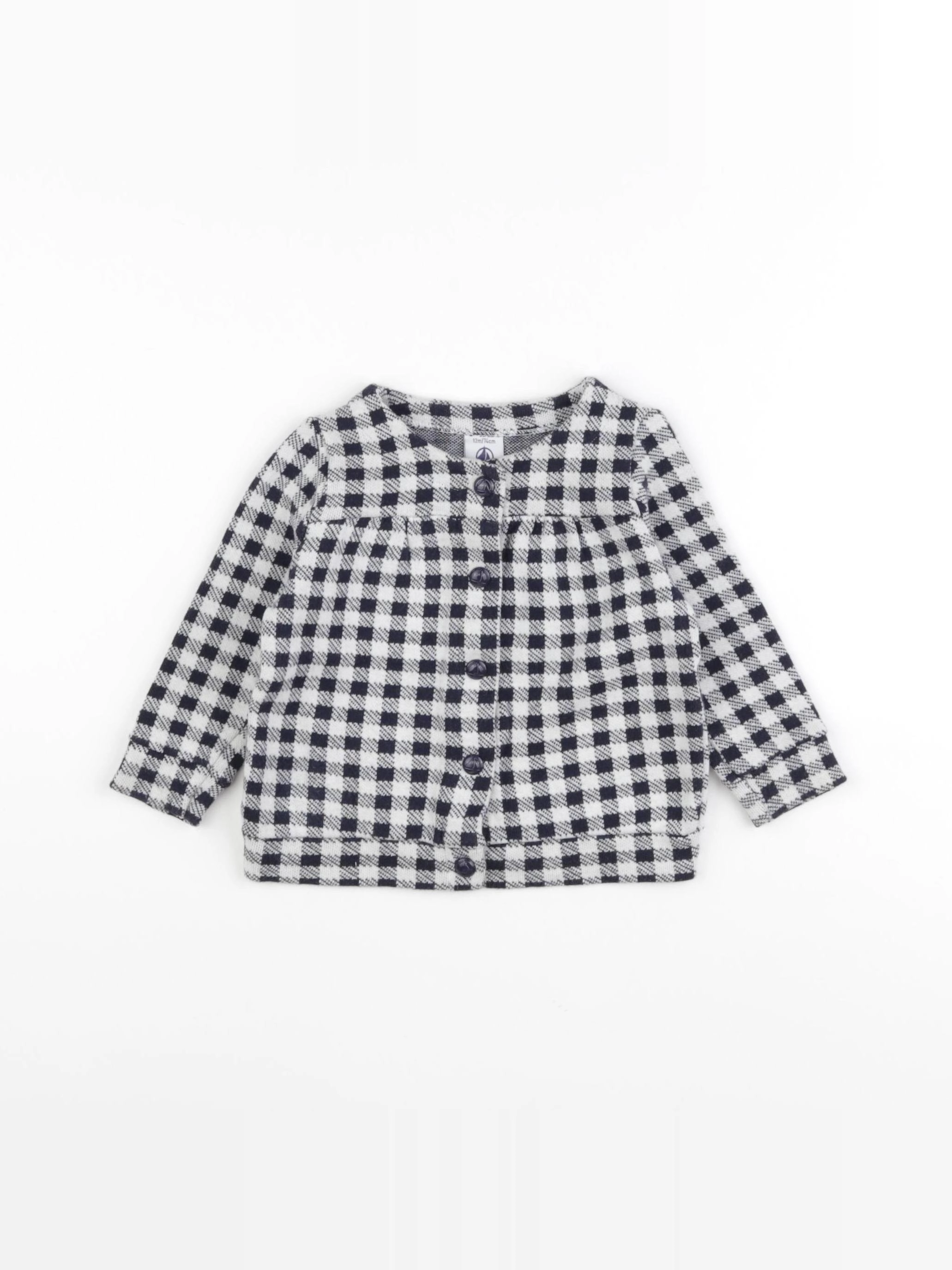 Petit Bateau - gilet bleu, blanc - 12 mois