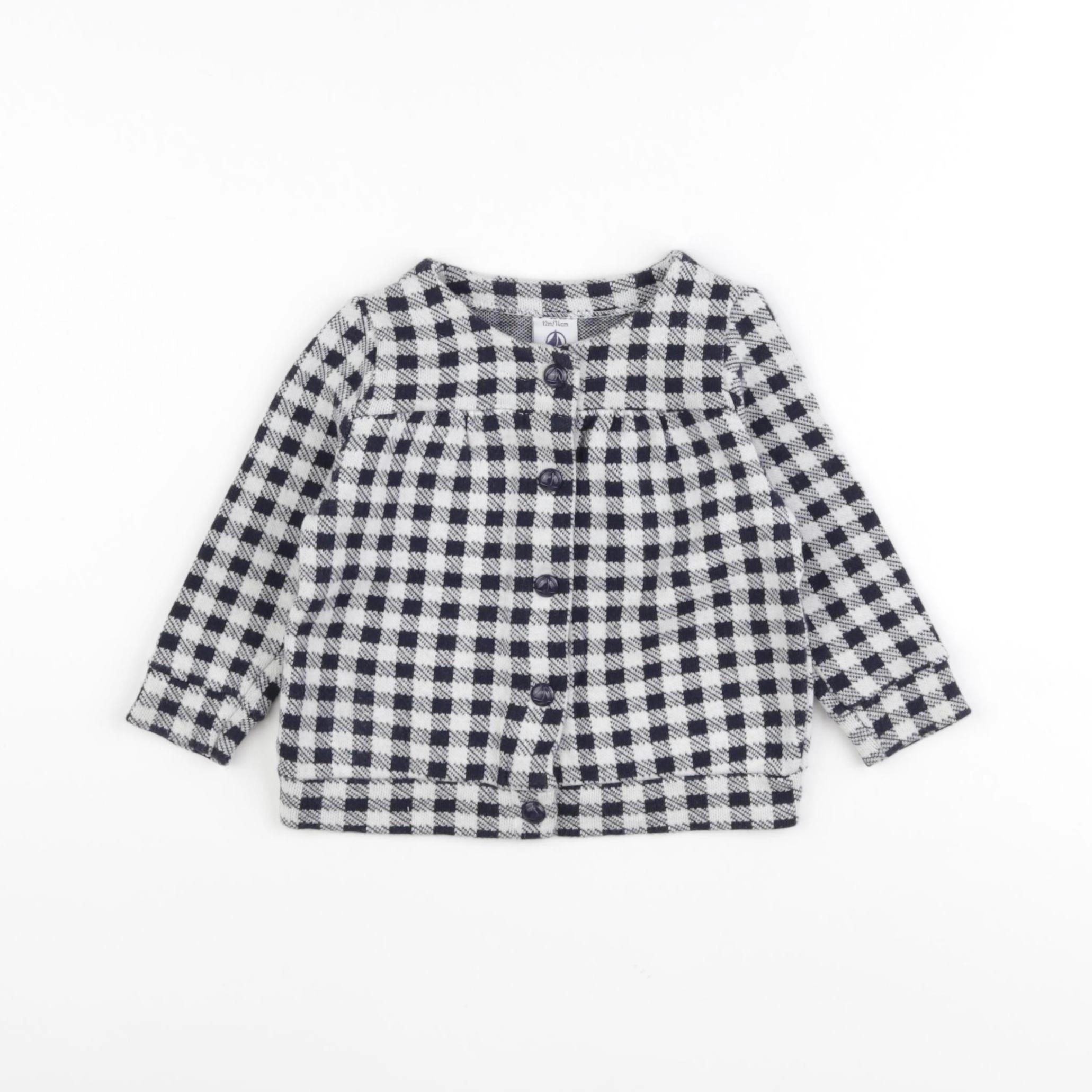 Petit Bateau - gilet bleu, blanc - 12 mois