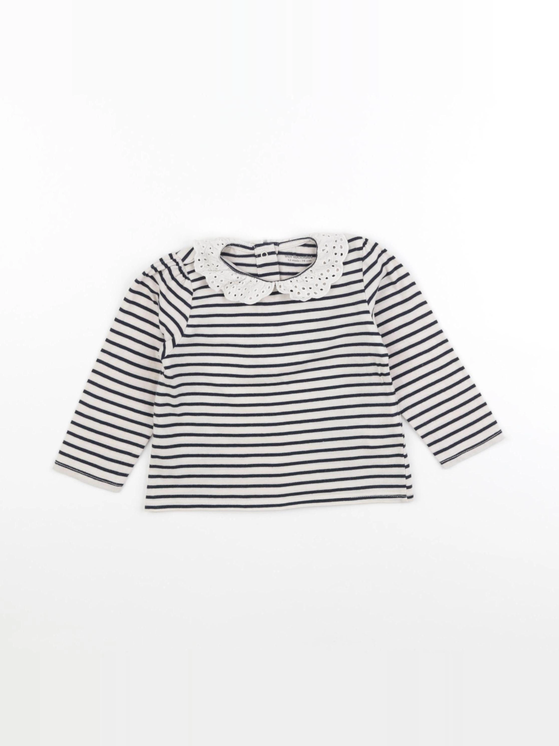 Vertbaudet - tee-shirt bleu - 12 mois