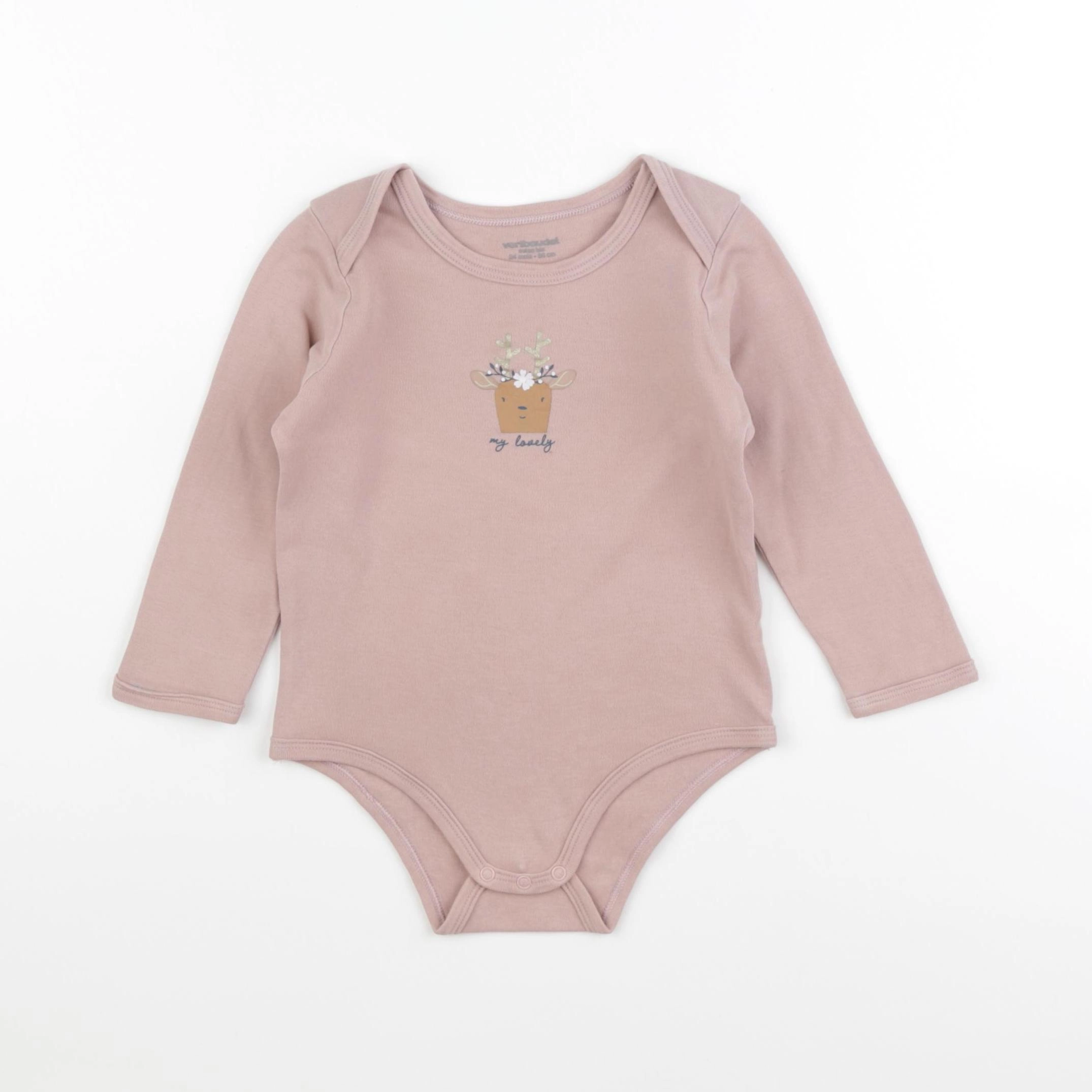 Vertbaudet - body rose - 24 mois