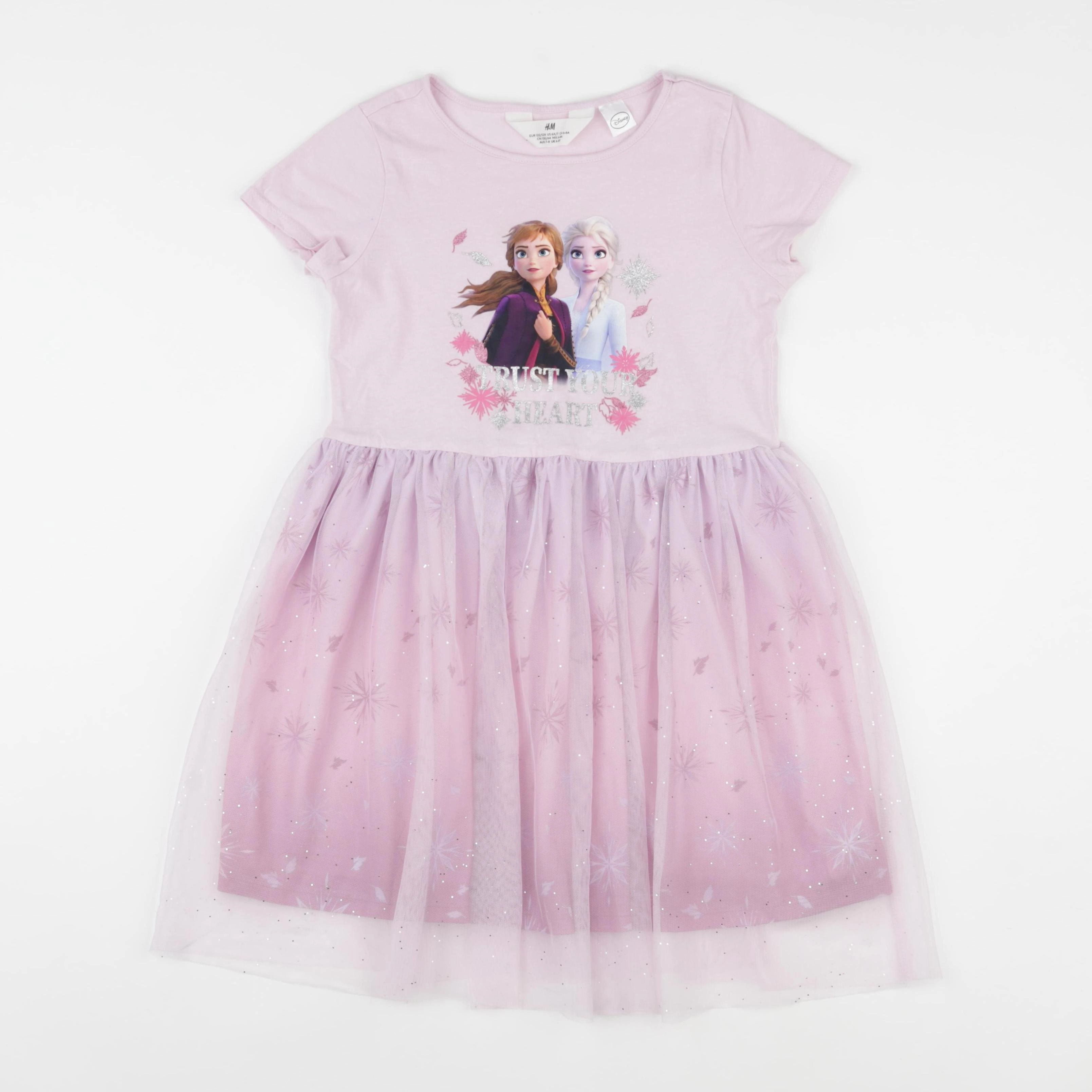 H&M - robe rose, argent - 6/8 ans