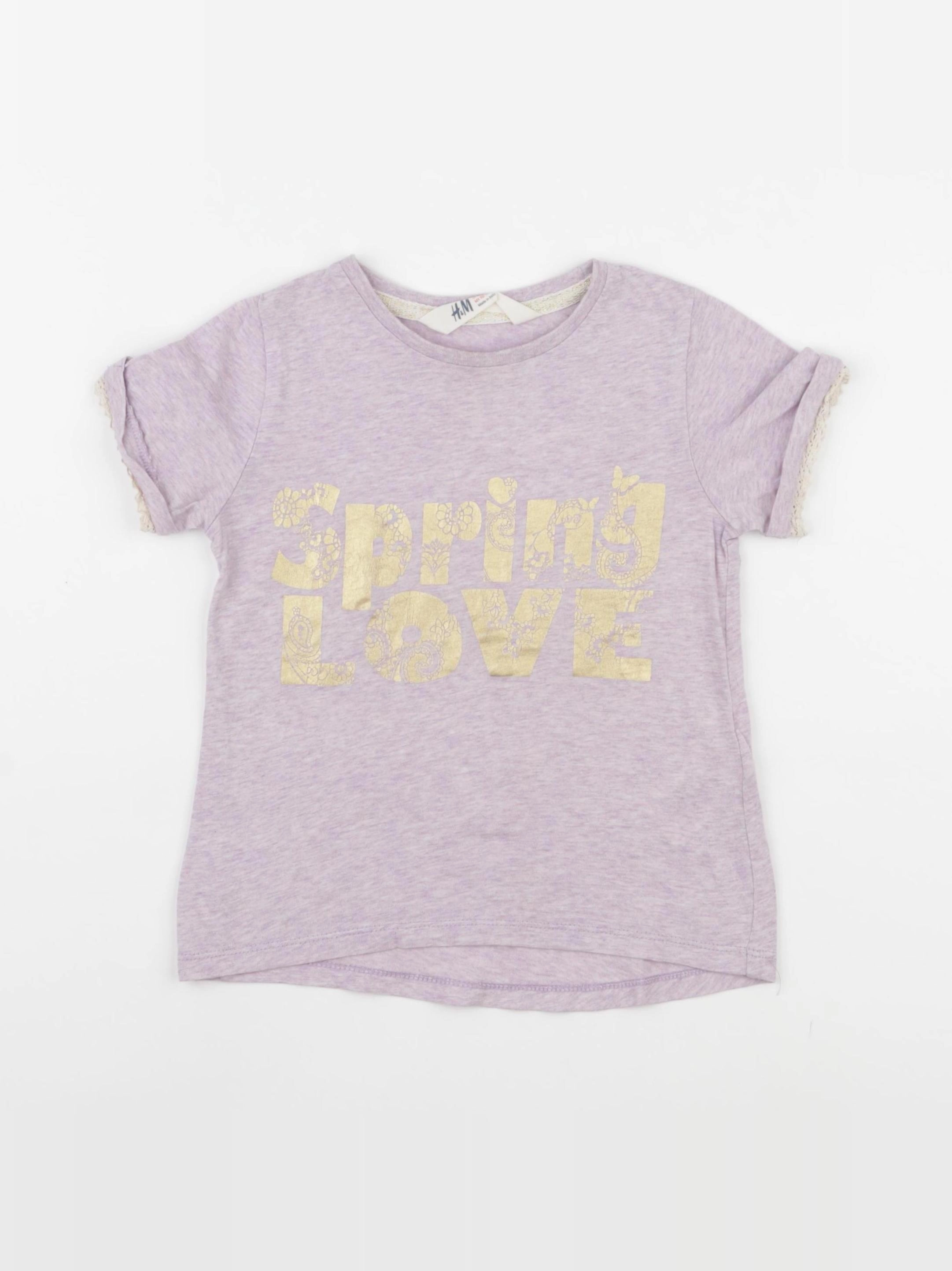 H&M - tee-shirt or, rose - 2/4 ans