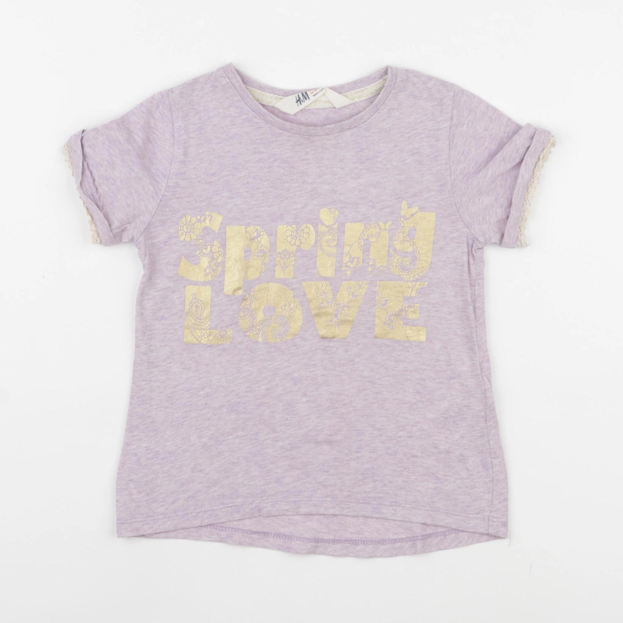 H&M - tee-shirt or, rose - 2/4 ans