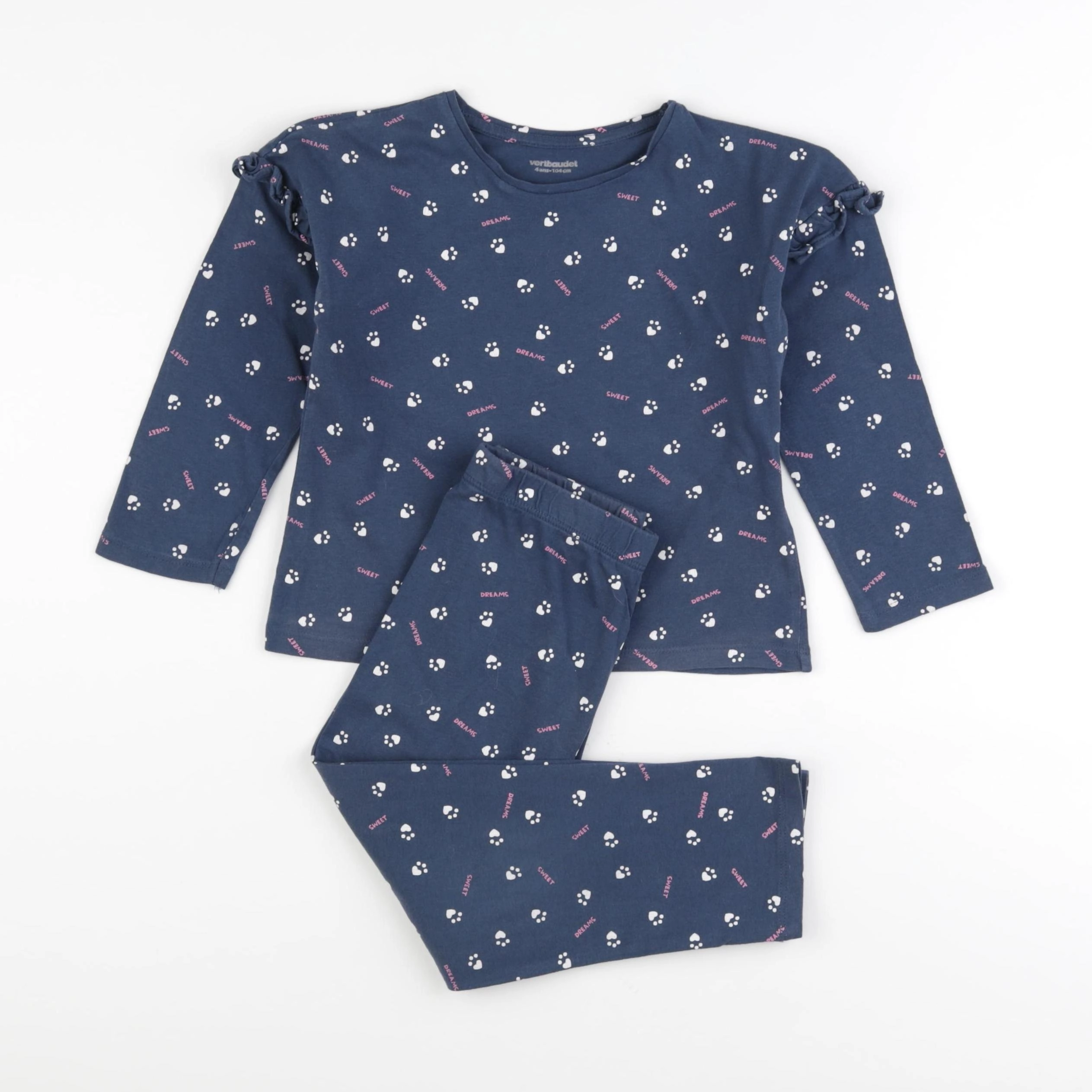 Vertbaudet - pyjama coton bleu - 4 ans
