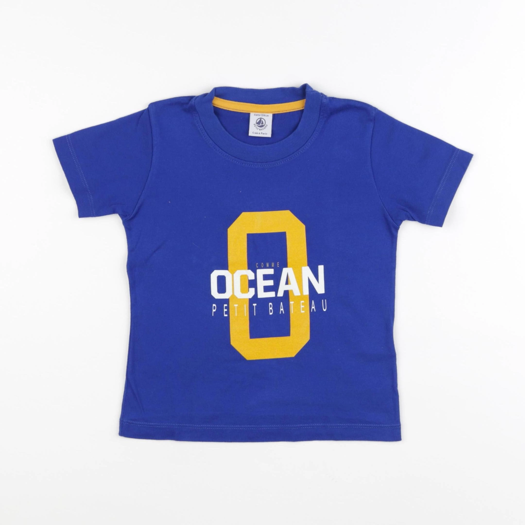 Petit Bateau - tee-shirt bleu - 4 ans