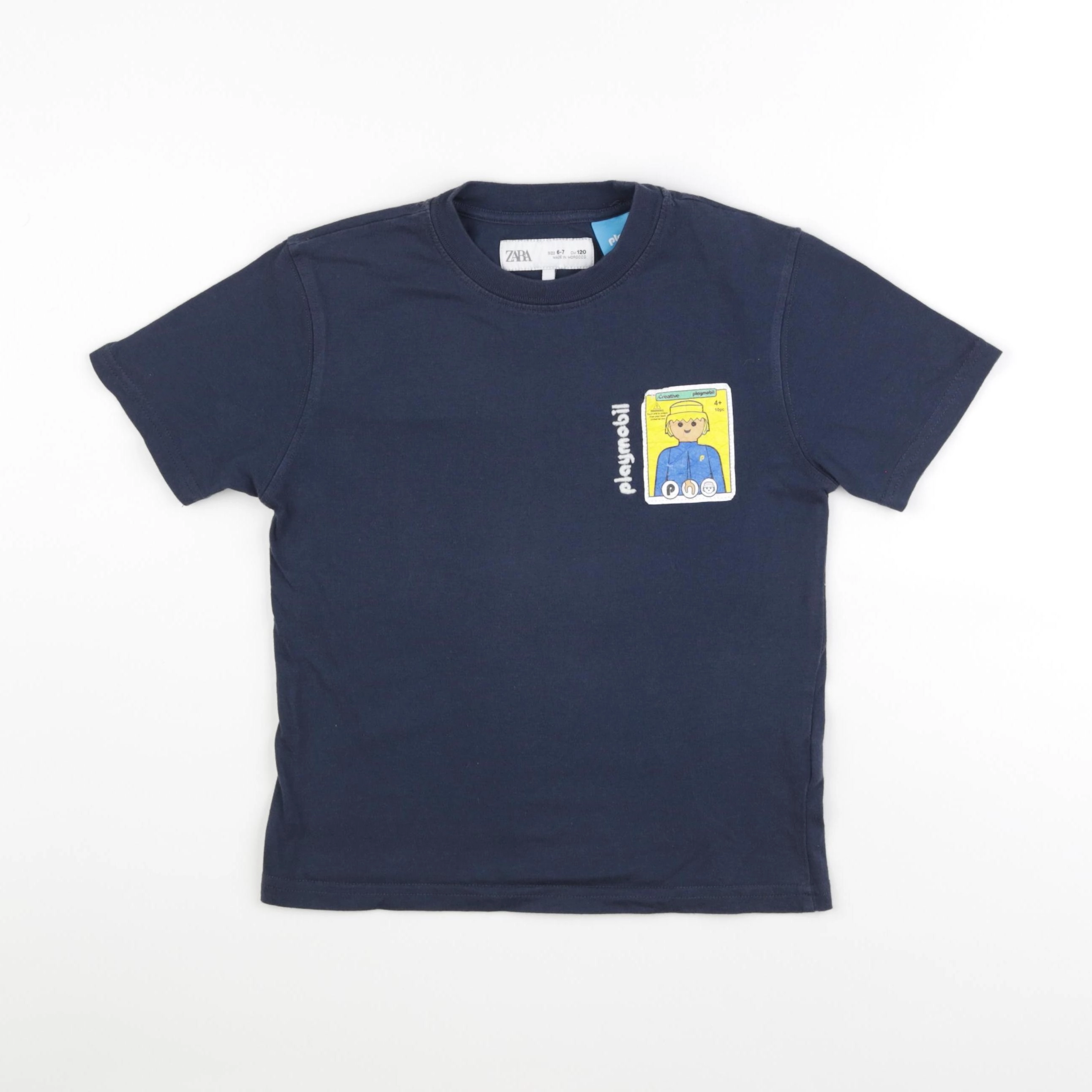 Zara - tee-shirt imprimé au dos bleu - 6/7 ans
