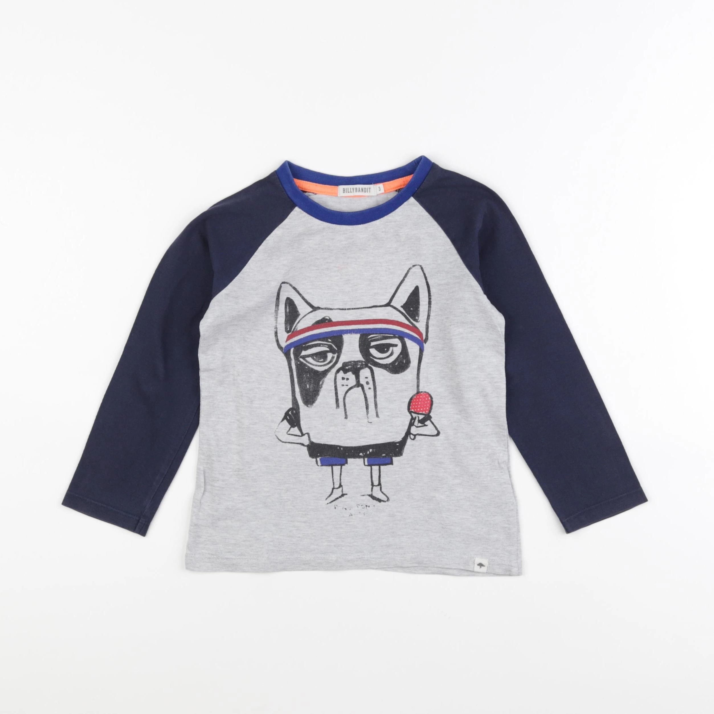 Billy Bandit - tee-shirt gris - 3 ans