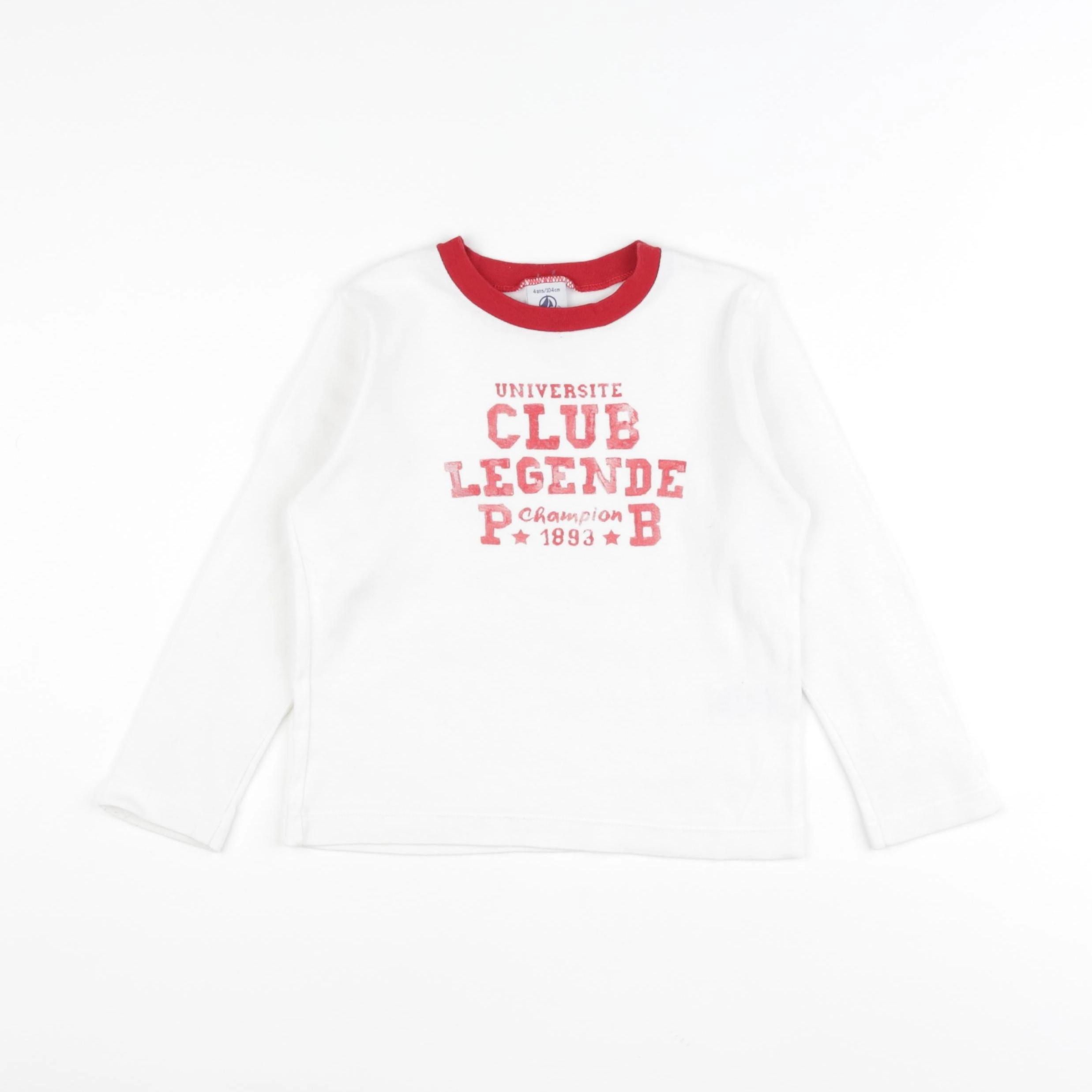 Petit Bateau - tee-shirt blanc - 4 ans