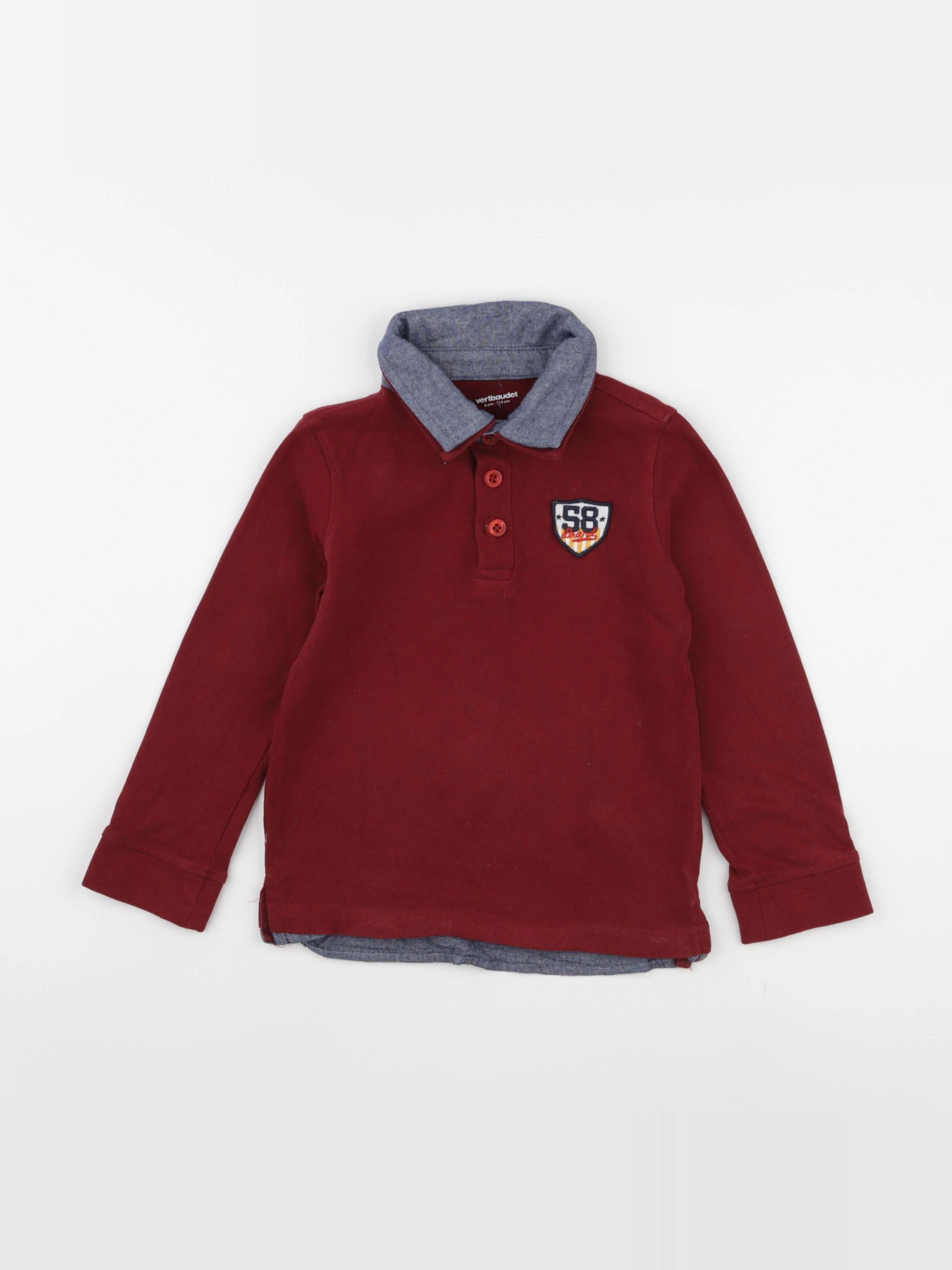 Vertbaudet - polo rouge - 6 ans