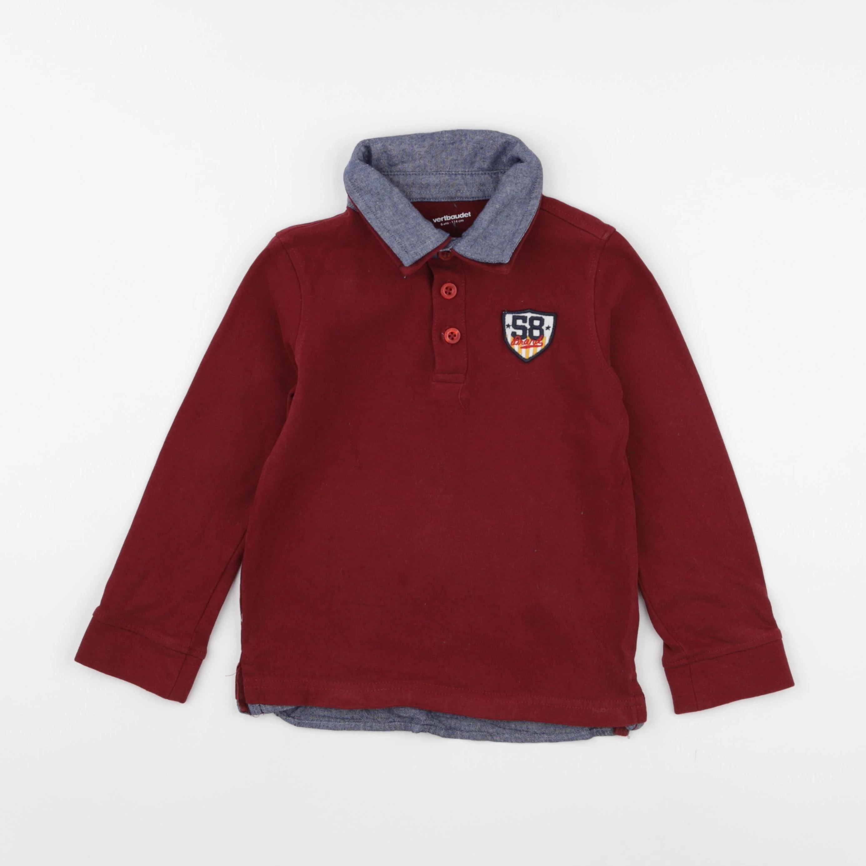 Vertbaudet - polo rouge - 6 ans