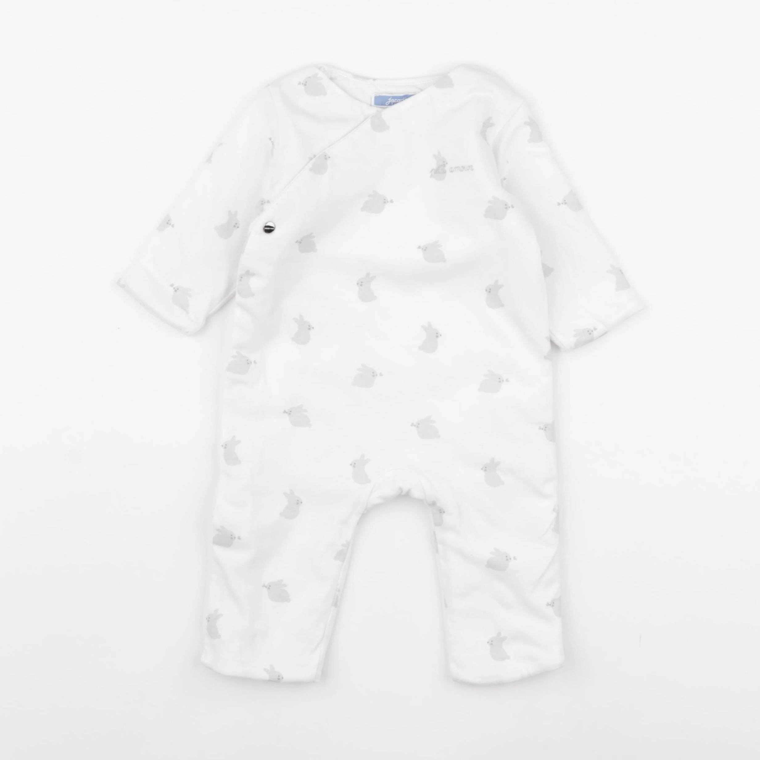 Jacadi - combinaison doublé blanc, gris - 6 mois