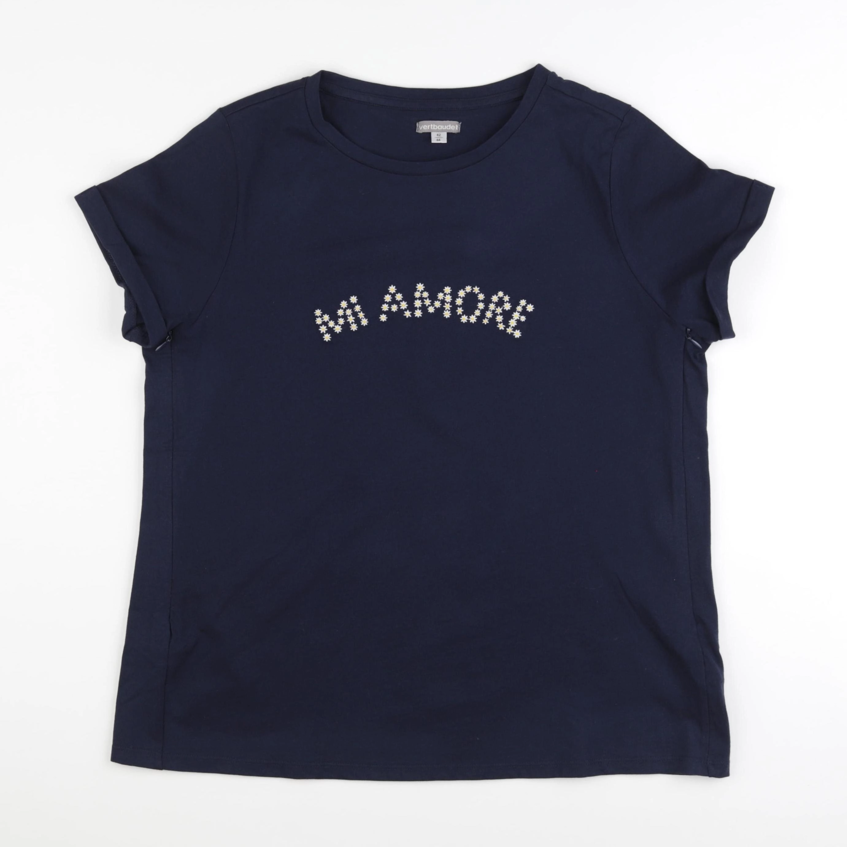 Vertbaudet - tee-shirt allaitement bleu - 42 à 44