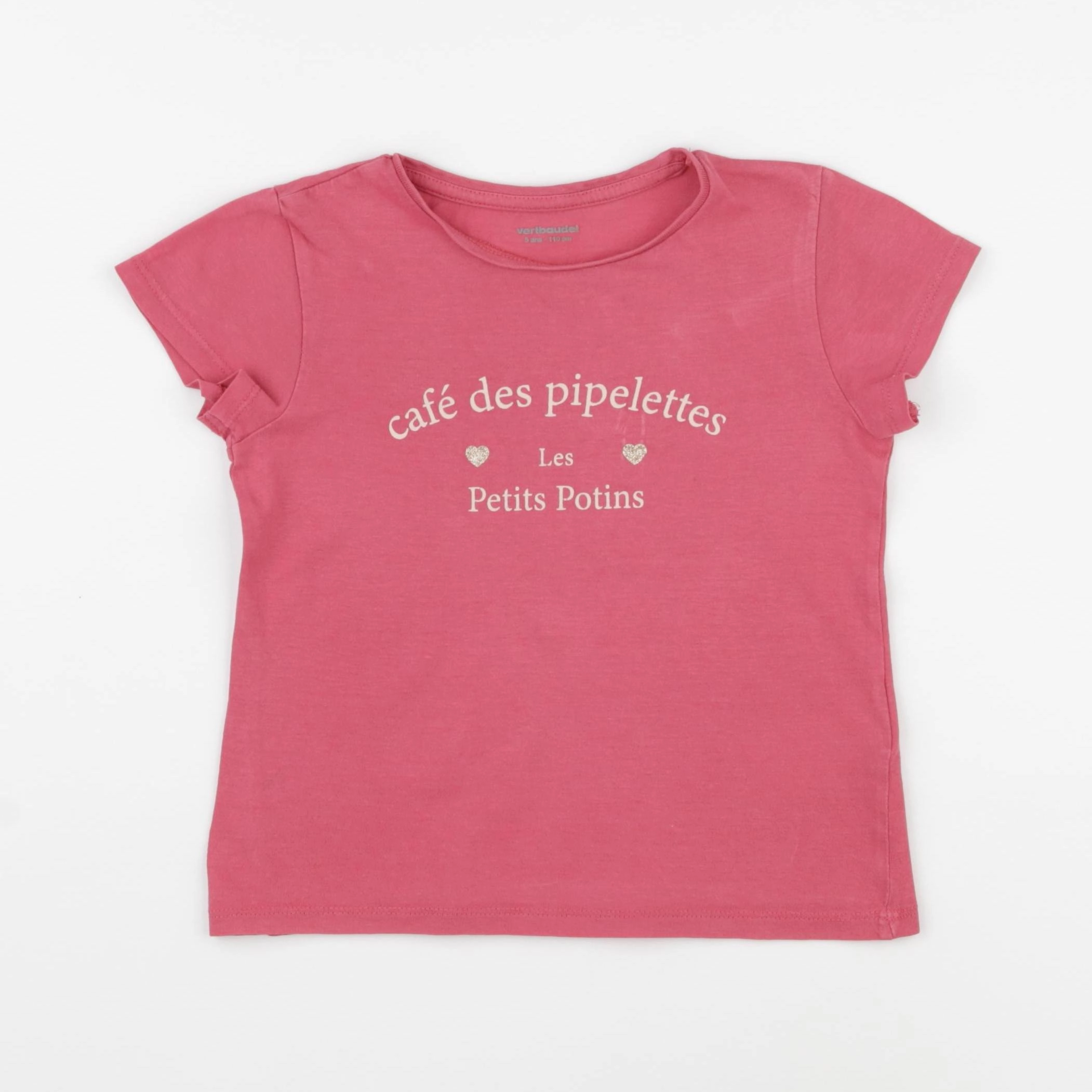 Vertbaudet - tee-shirt rose - 5 ans