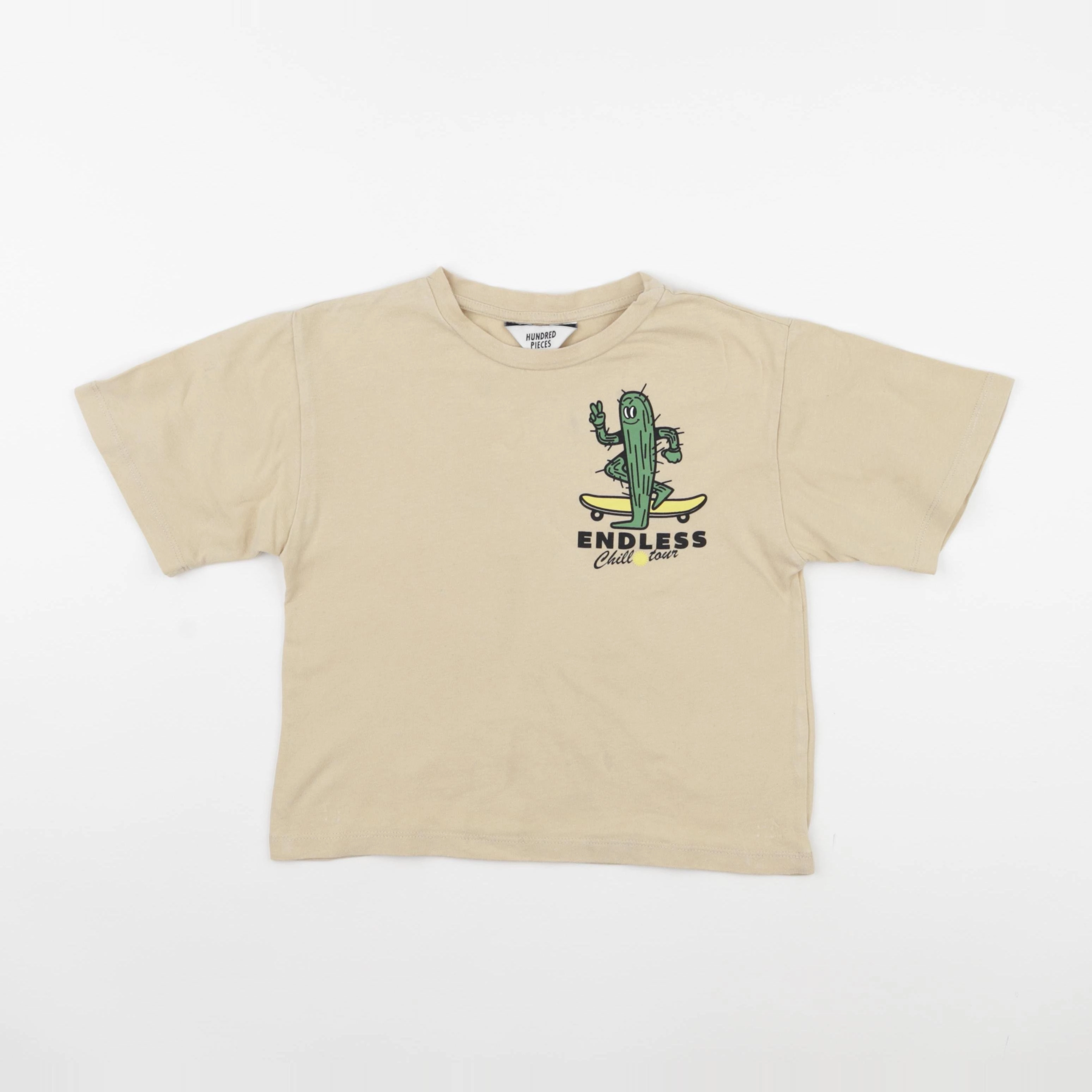 Hundred Pieces - tee-shirt imprimé au dos beige - 4 ans
