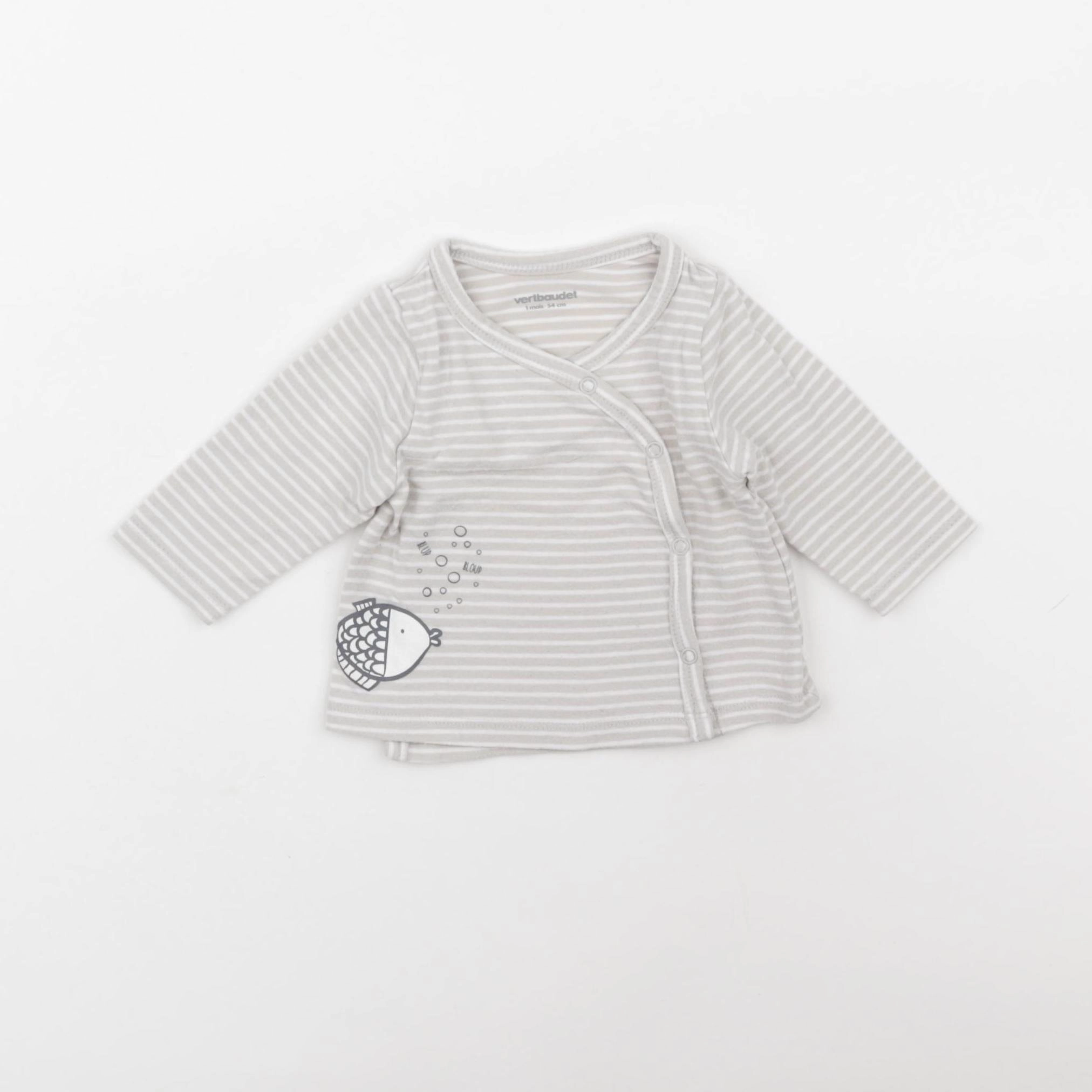 Vertbaudet - tee-shirt beige - 1 mois