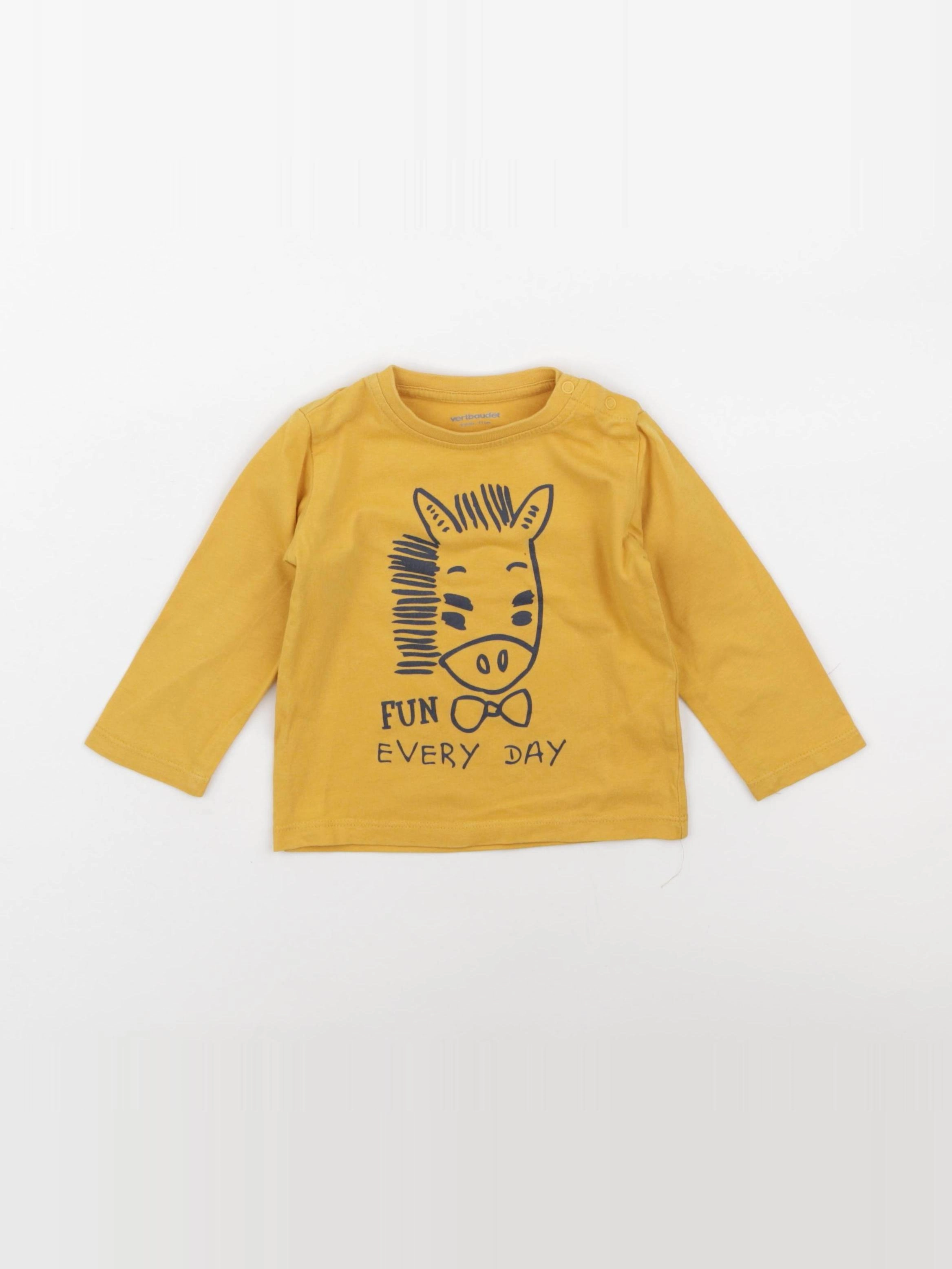 Vertbaudet - tee-shirt jaune - 9 mois