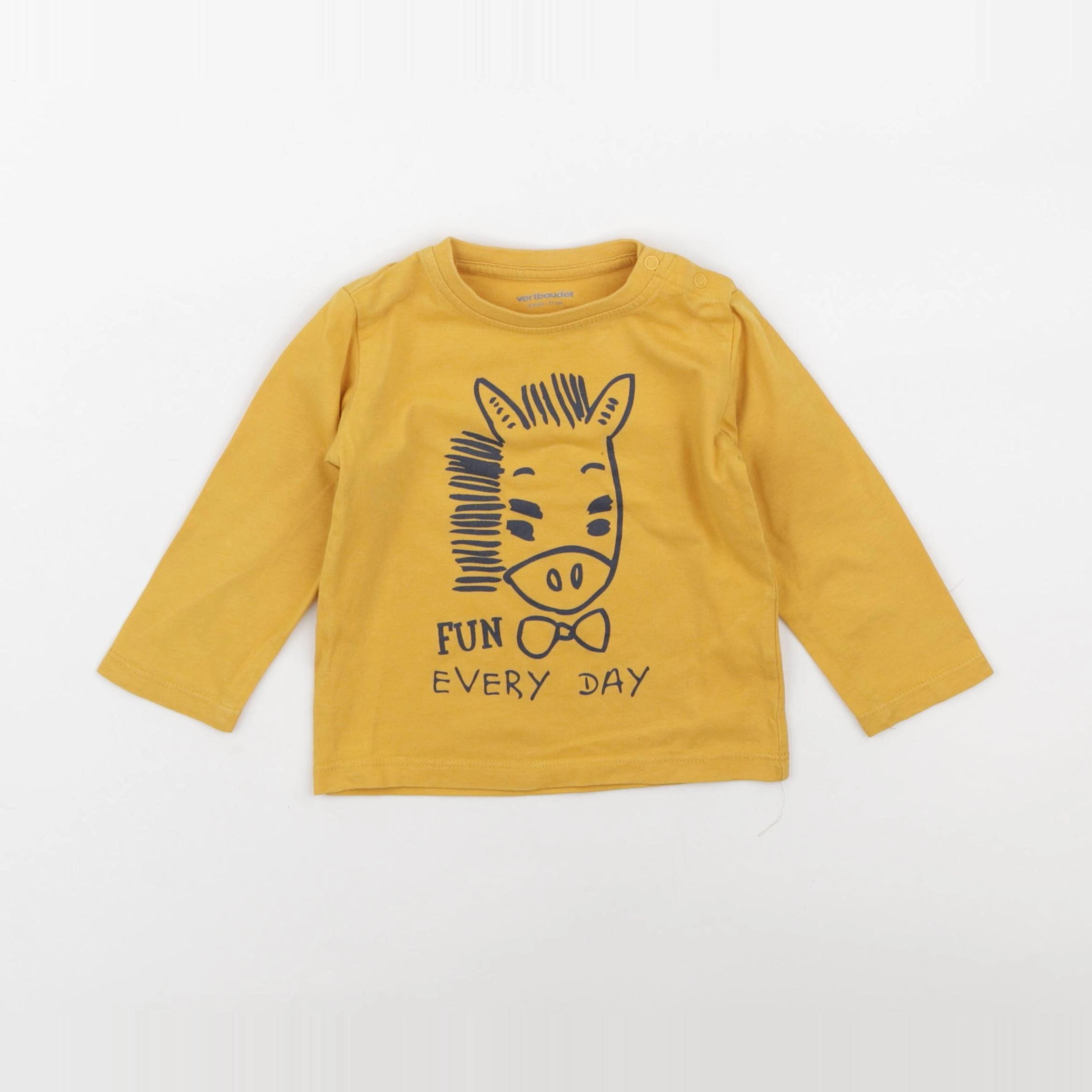 Vertbaudet - tee-shirt jaune - 9 mois