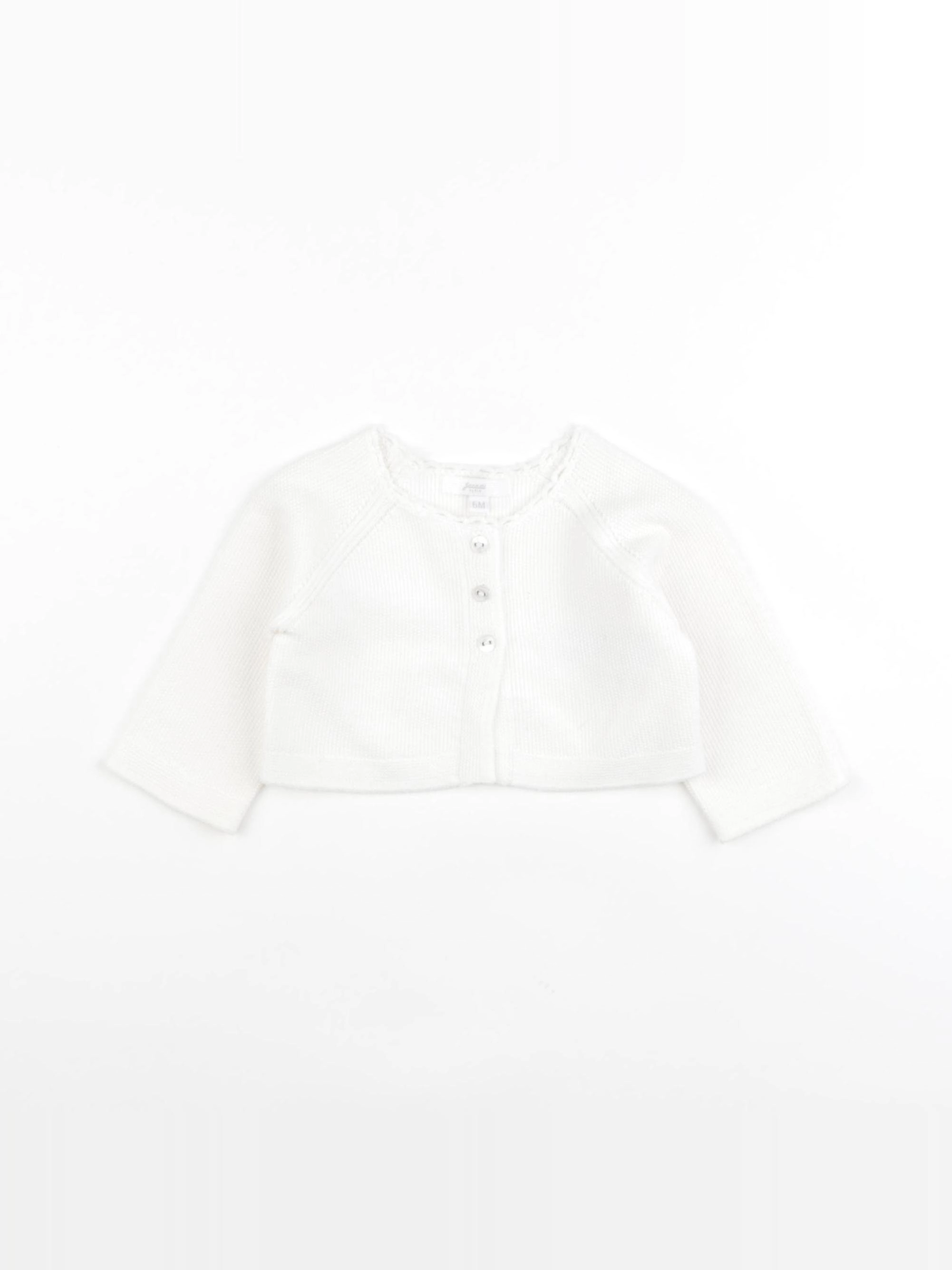 Jacadi - gilet blanc - 6 mois