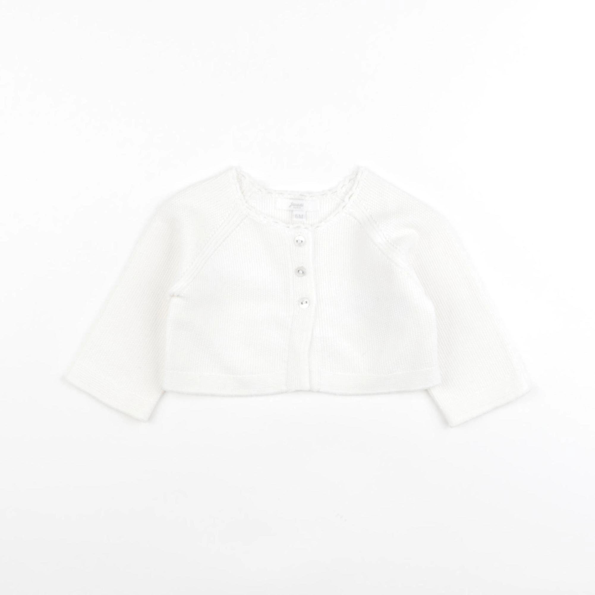 Jacadi - gilet blanc - 6 mois