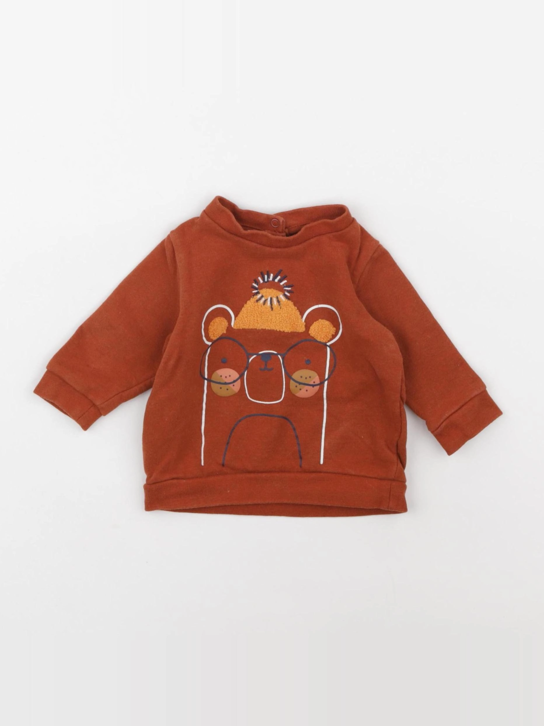 Vertbaudet - sweat marron - 3 mois