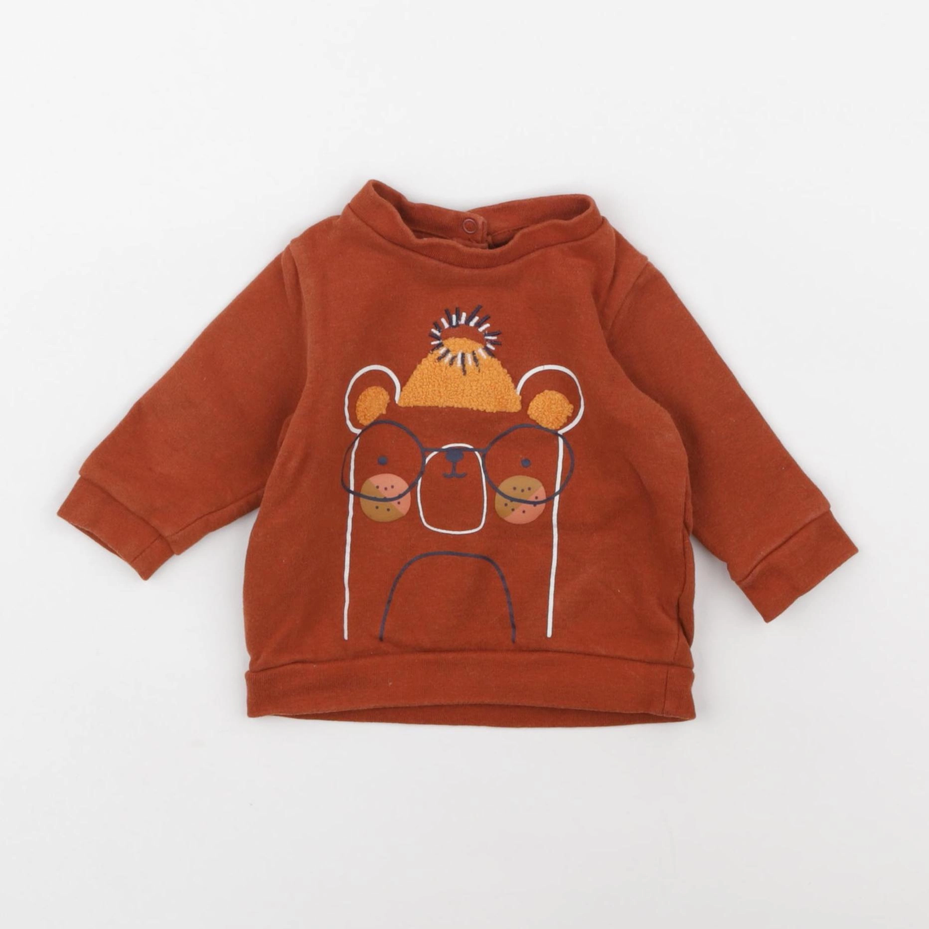Vertbaudet - sweat marron - 3 mois