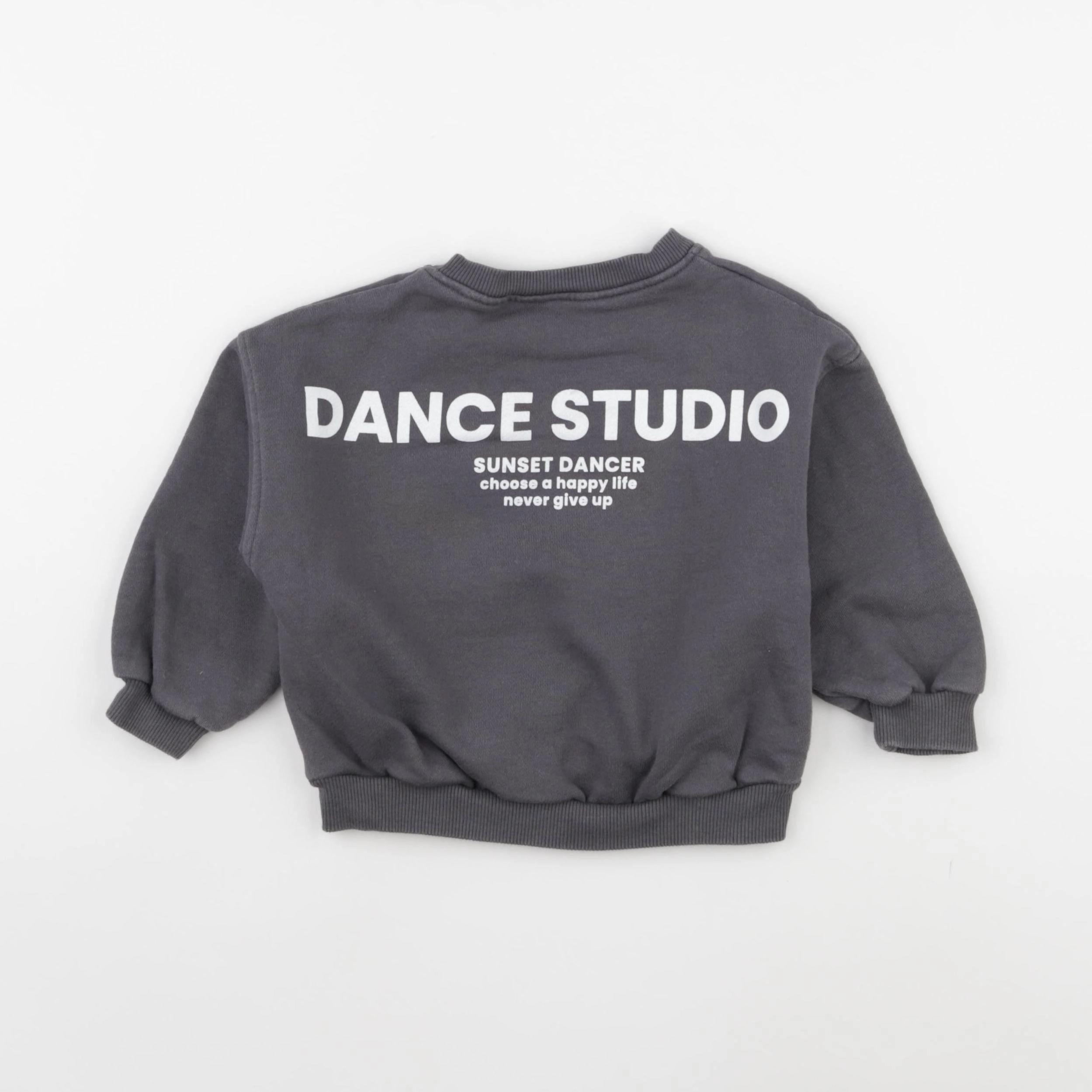 Zara - sweat imprimé au dos gris - 3 ans
