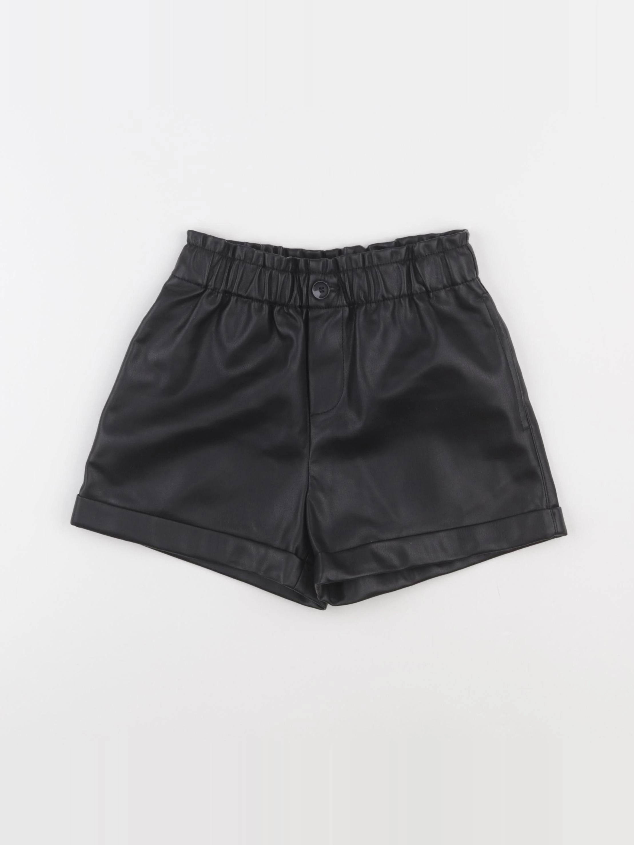 Mango - short simili cuir noir - 7/8 ans