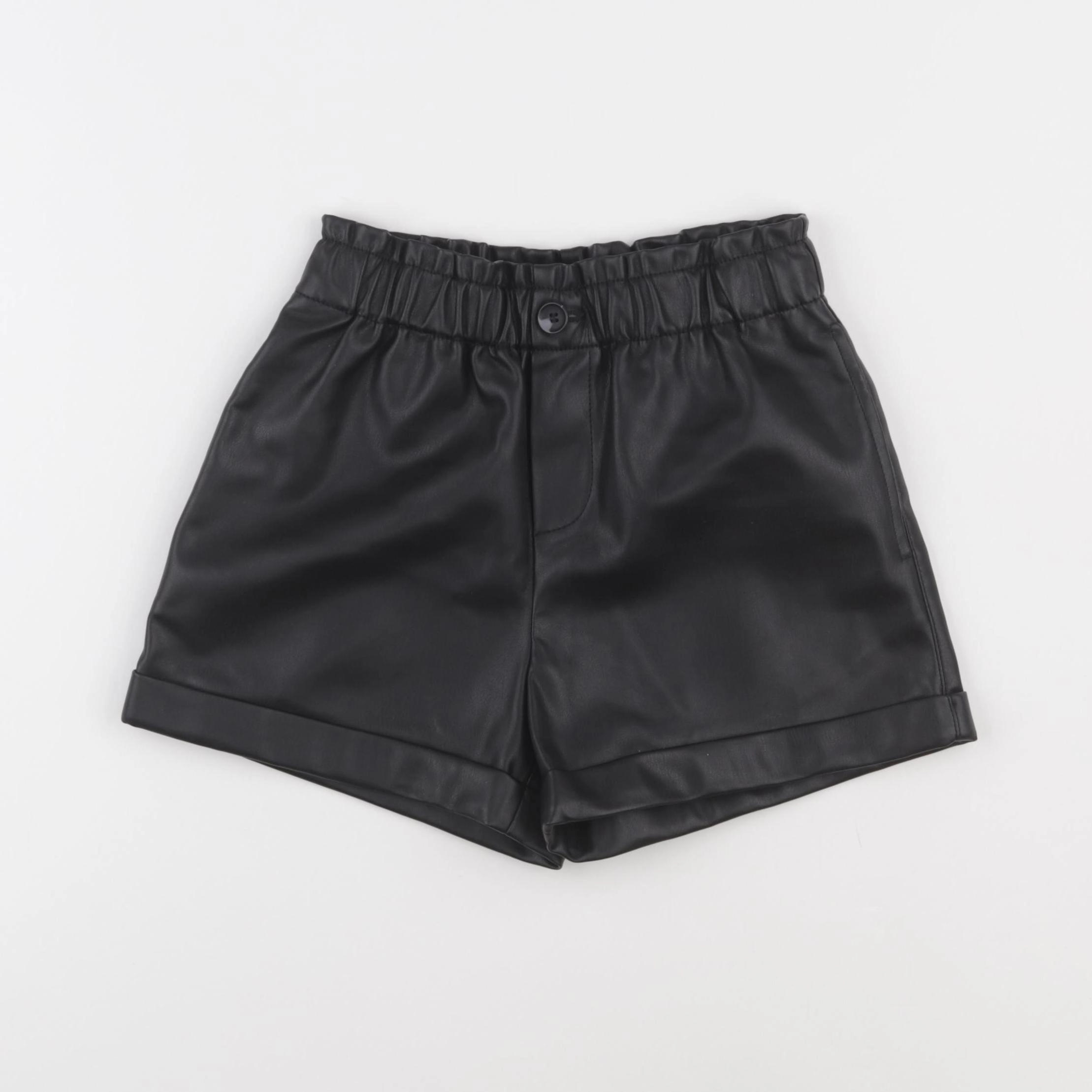 Mango - short simili cuir noir - 7/8 ans