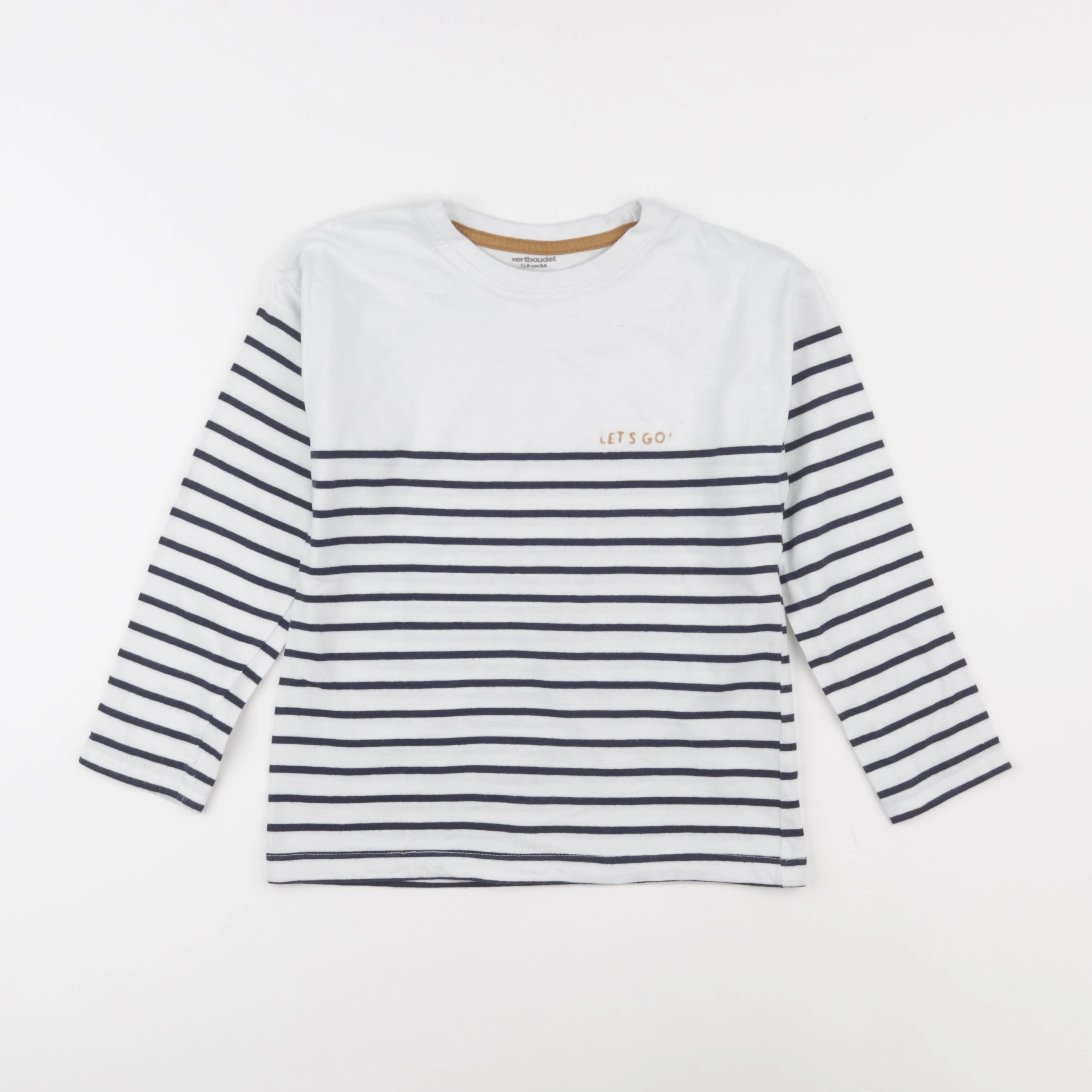 Vertbaudet - tee-shirt bleu, blanc - 8 ans