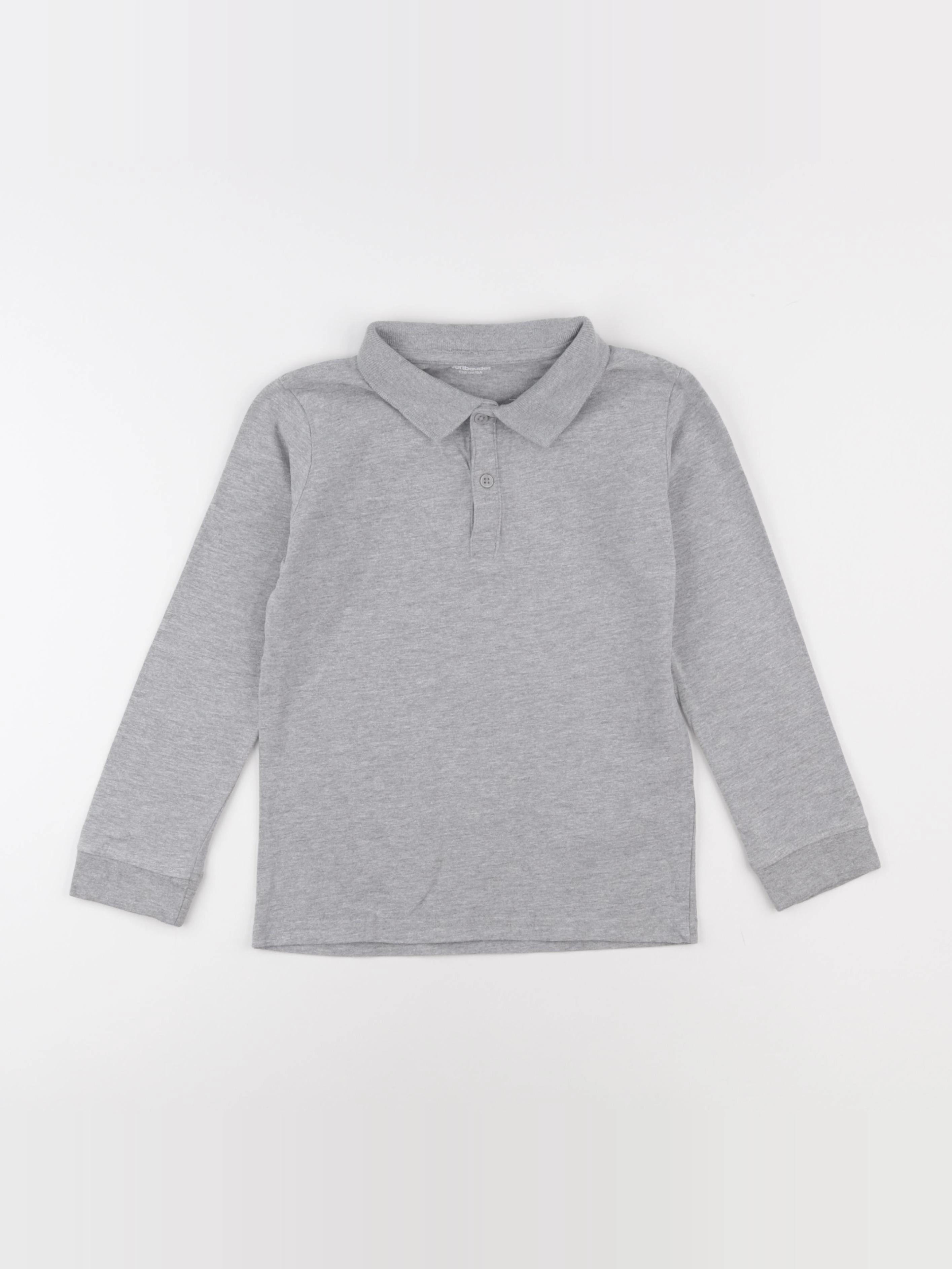Vertbaudet - polo gris - 8 ans