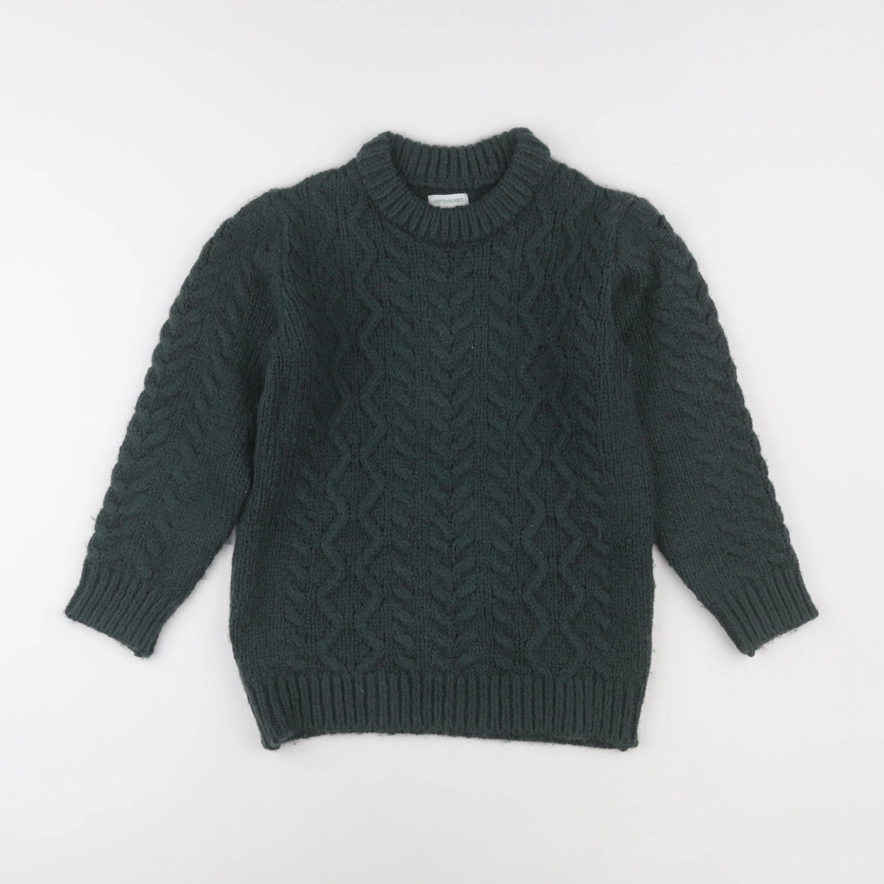Vertbaudet - pull vert - 8 ans