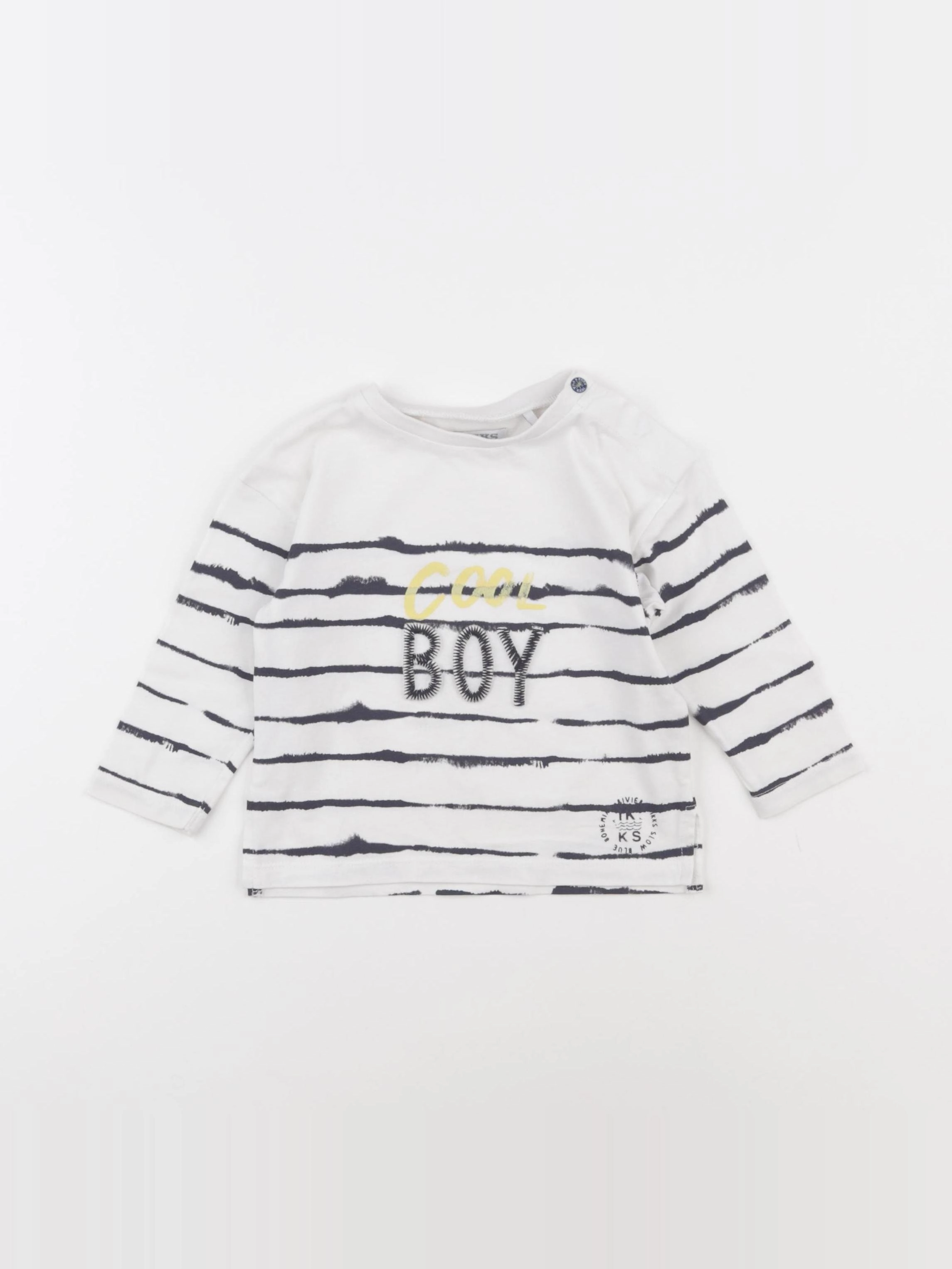 IKKS - tee-shirt blanc, gris - 12 mois