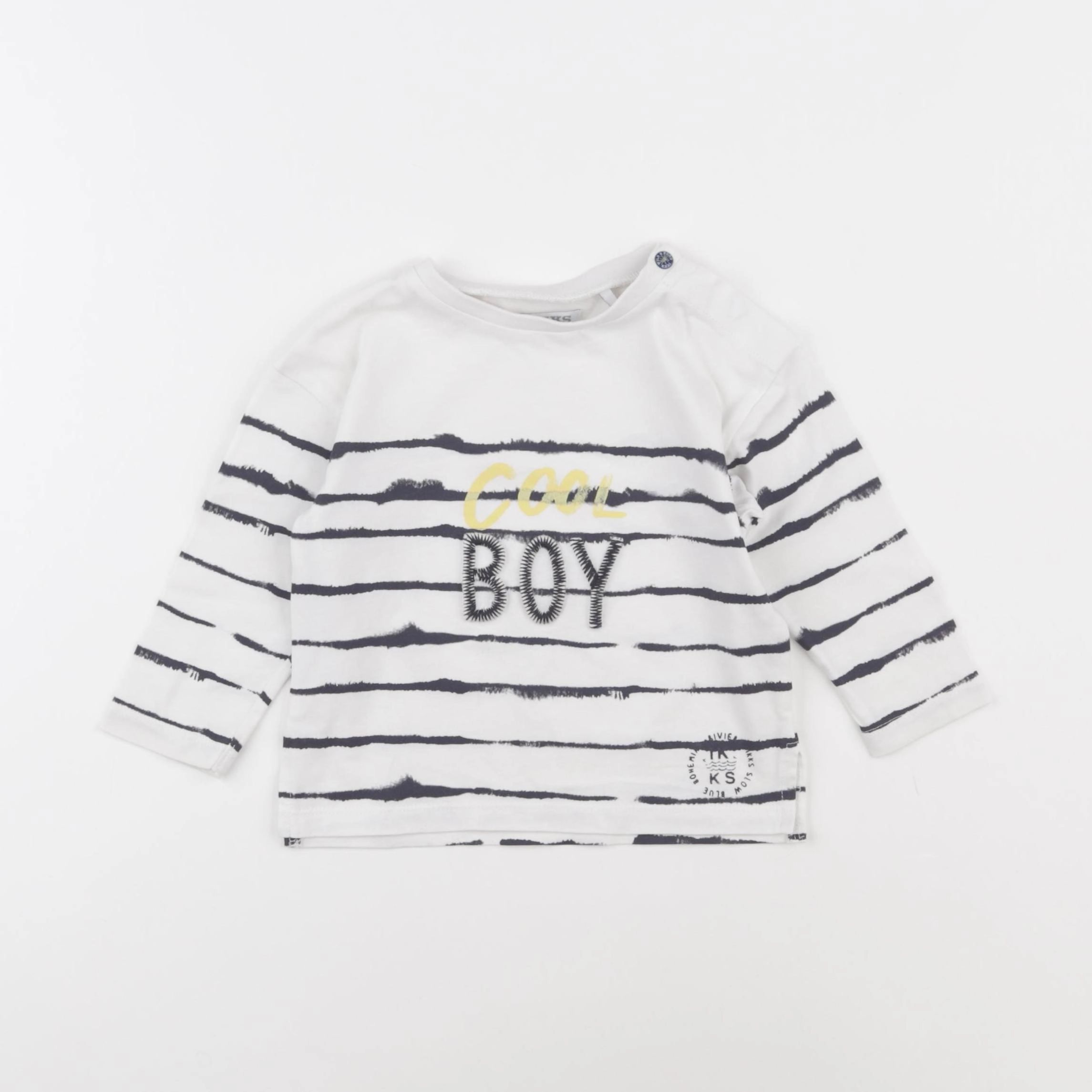 IKKS - tee-shirt blanc, gris - 12 mois