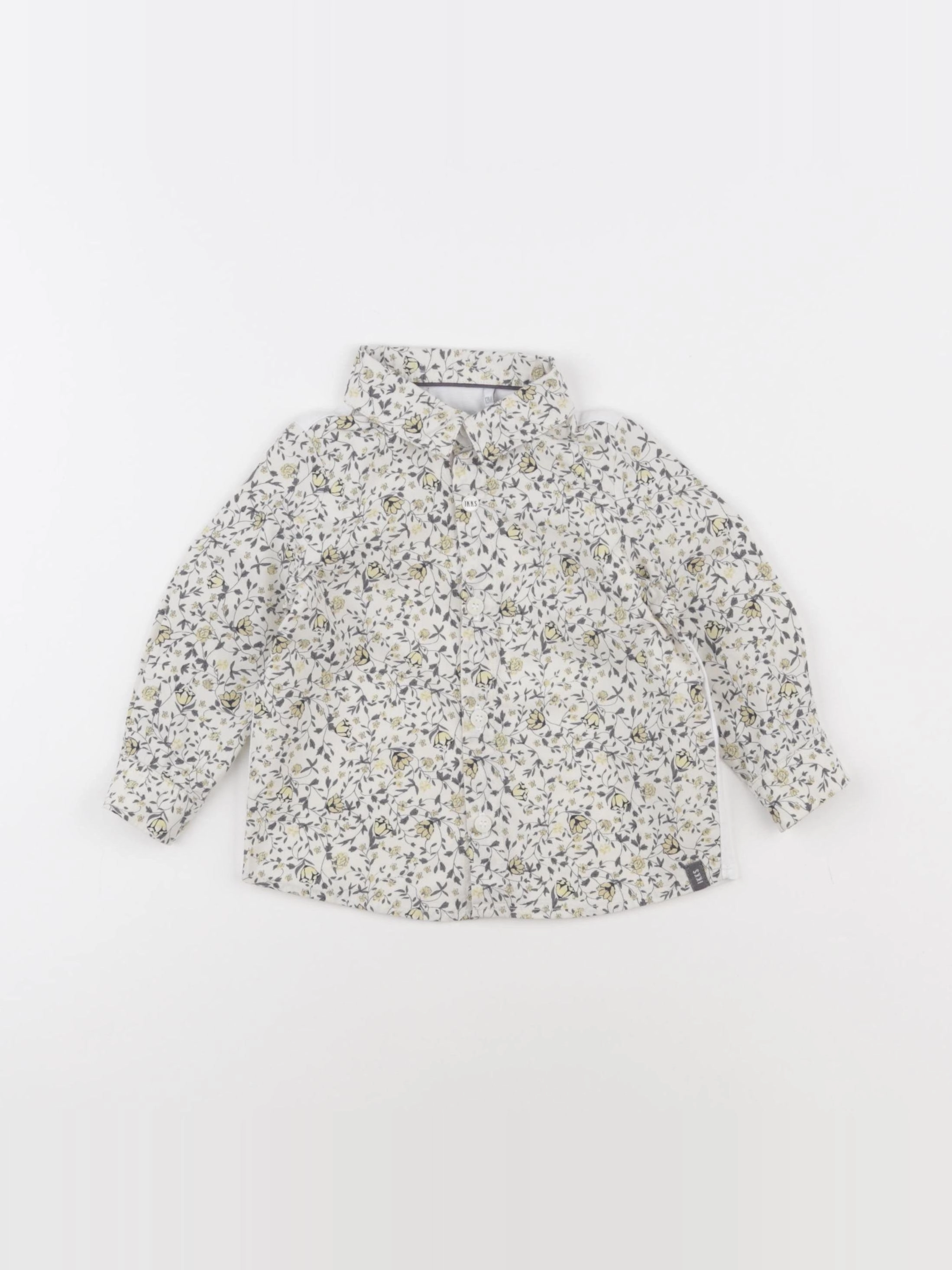 IKKS - chemise blanc, jaune, gris - 12 mois