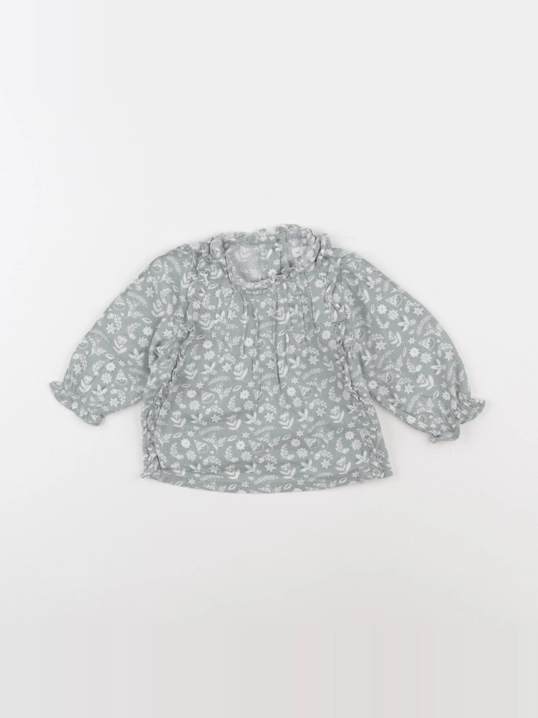 Vertbaudet - blouse vert - 6 mois