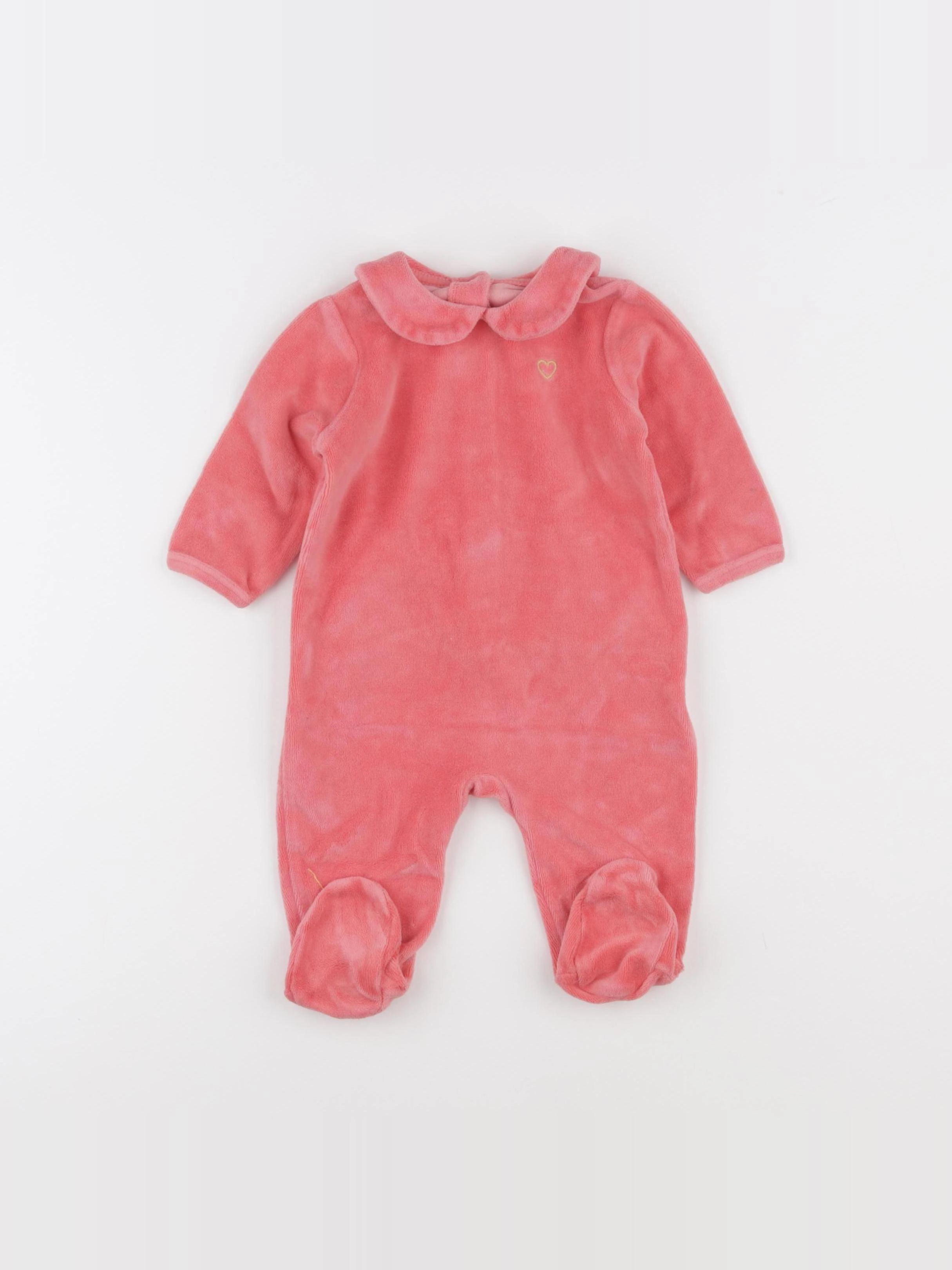 Vertbaudet - pyjama velours rose - 6 mois
