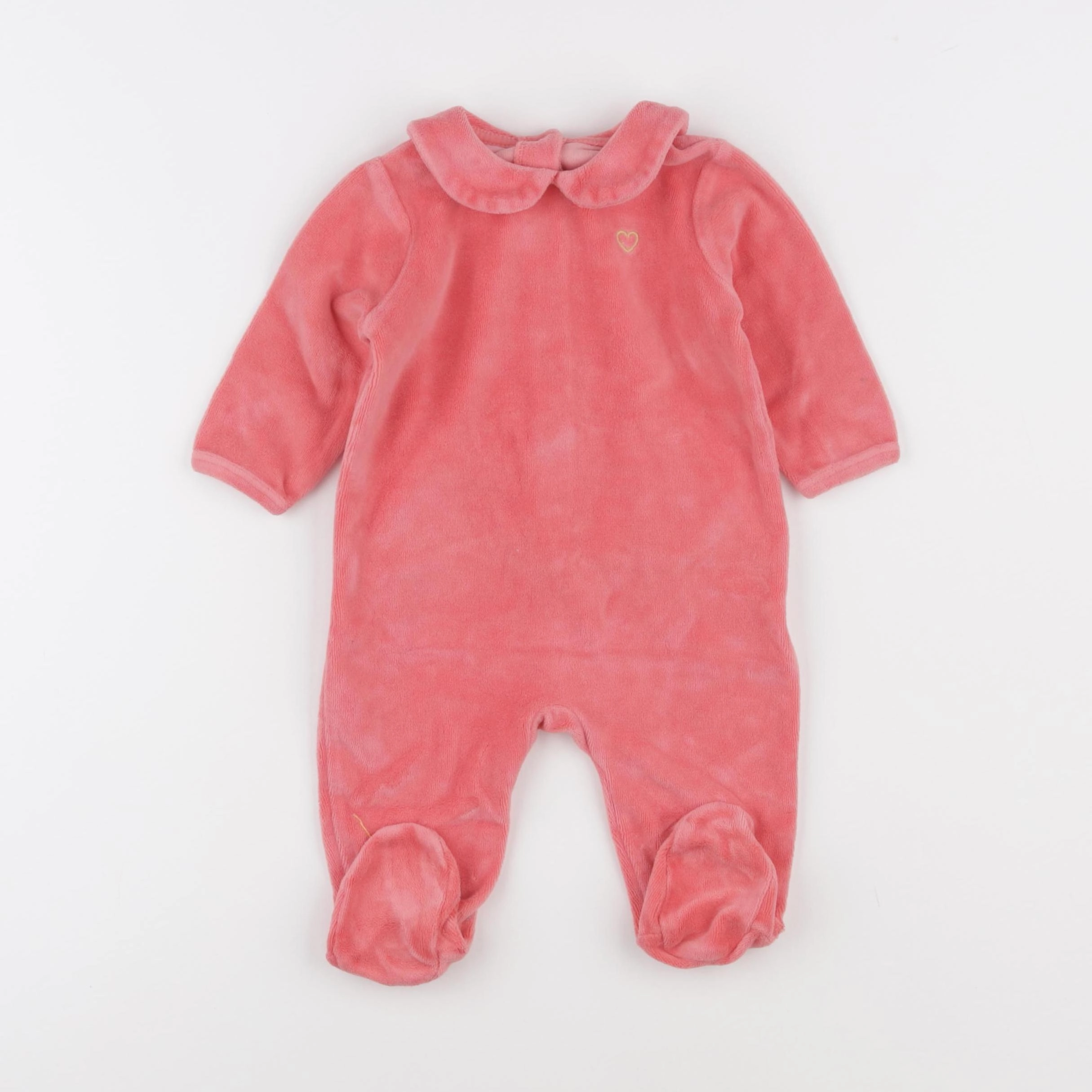 Vertbaudet - pyjama velours rose - 6 mois