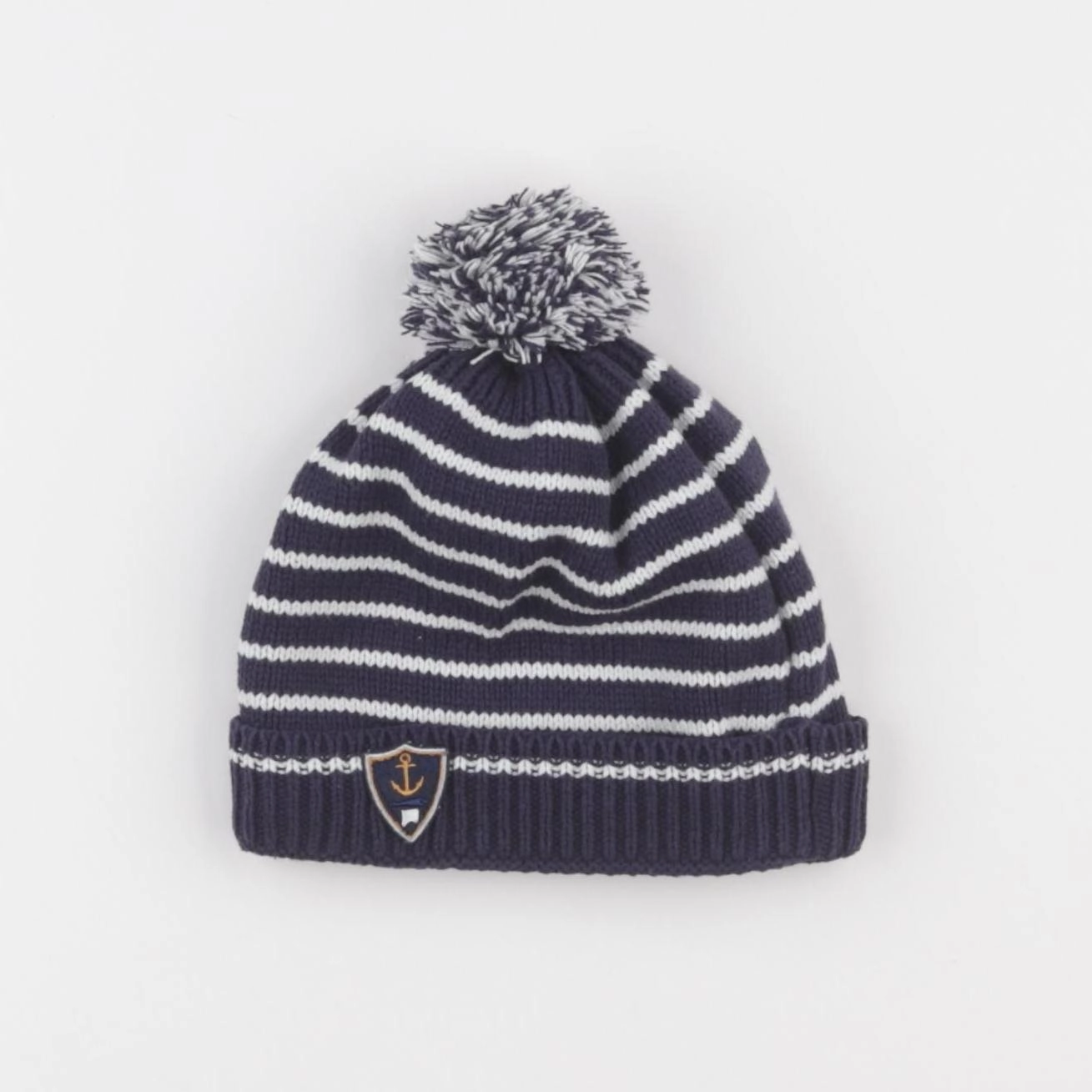 Vertbaudet - bonnet blanc, bleu - 24/36 mois